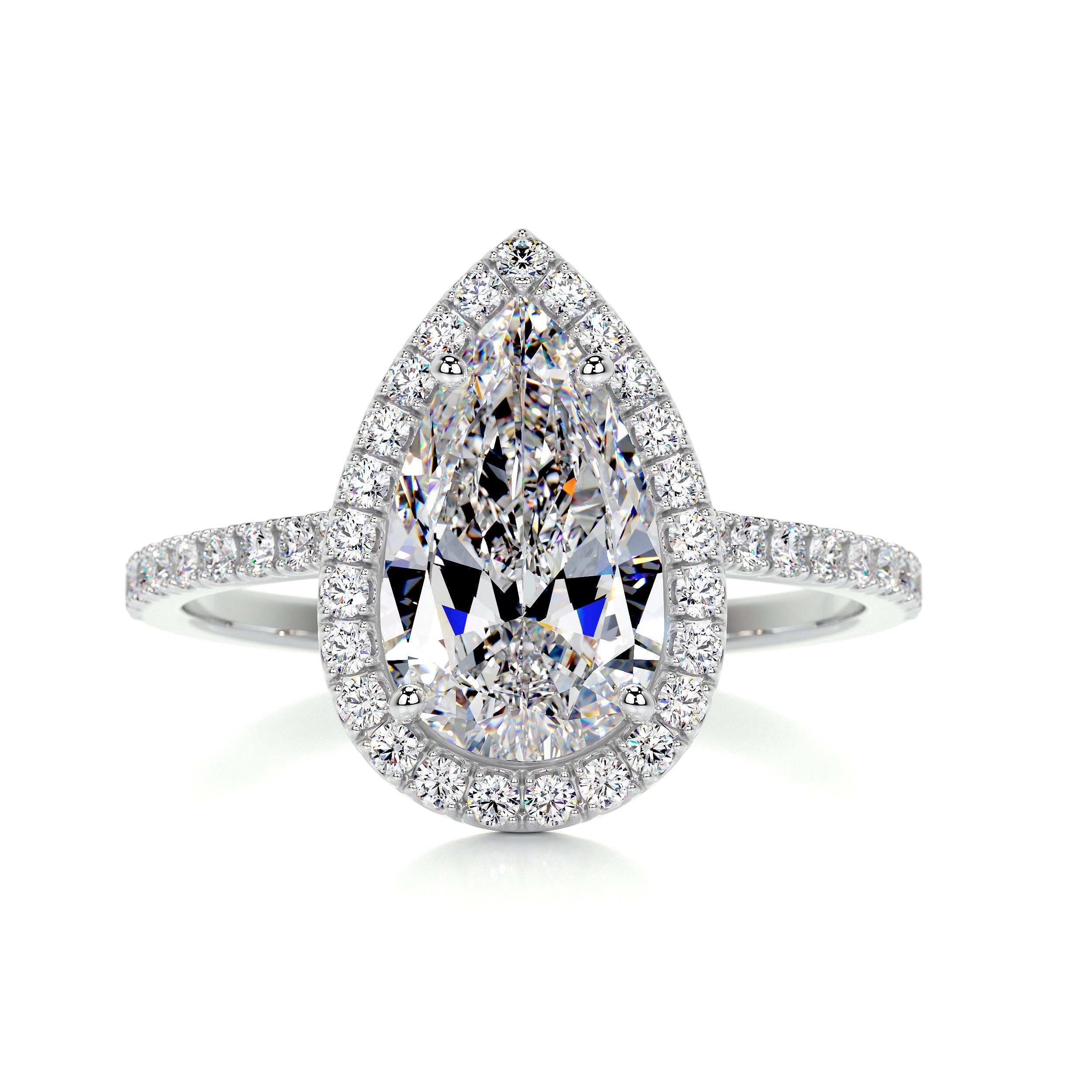 Sophia Moissanite & Diamond Ring -14K White Gold (RTS)