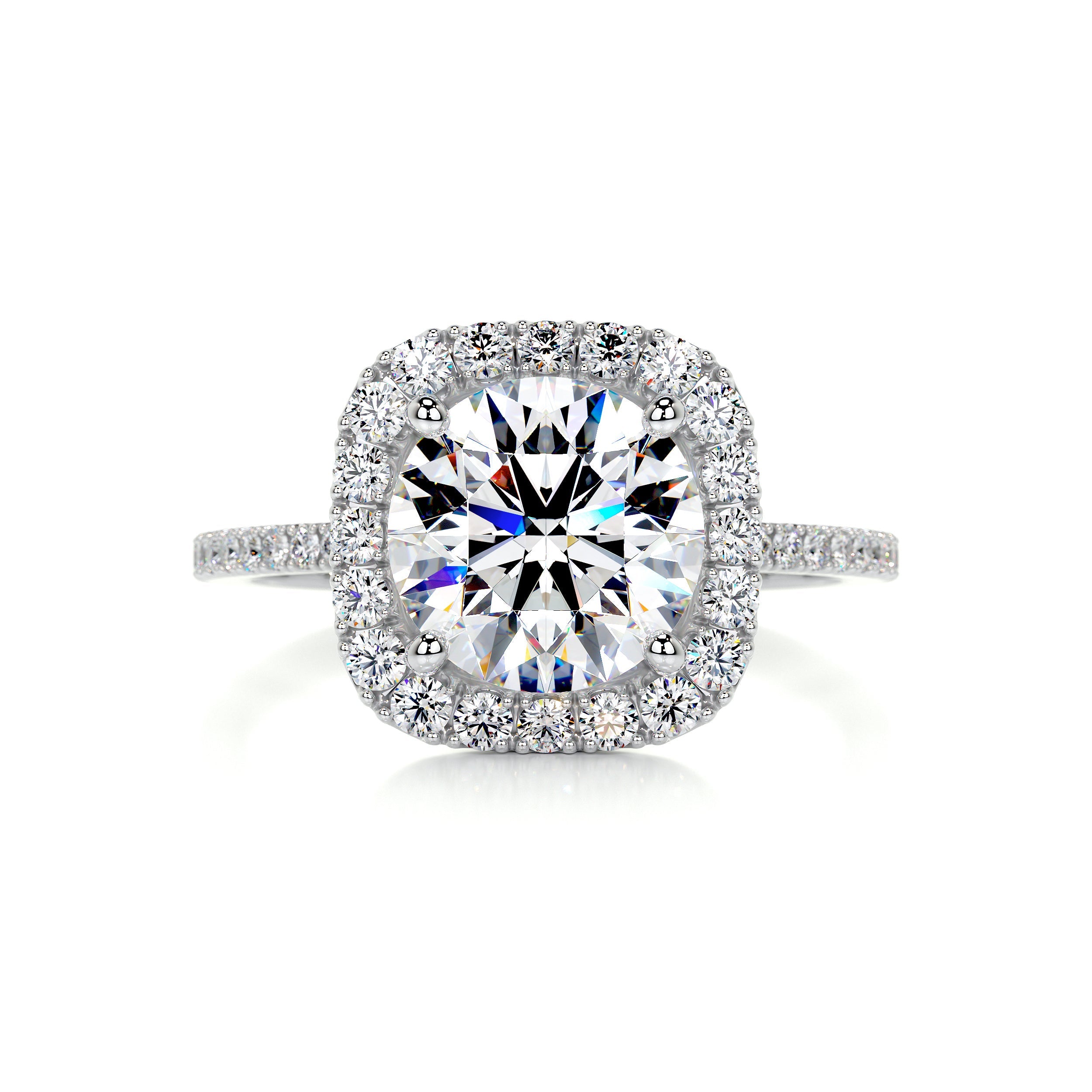 Catalina Moissanite & Diamond Ring -14K White Gold (RTS)