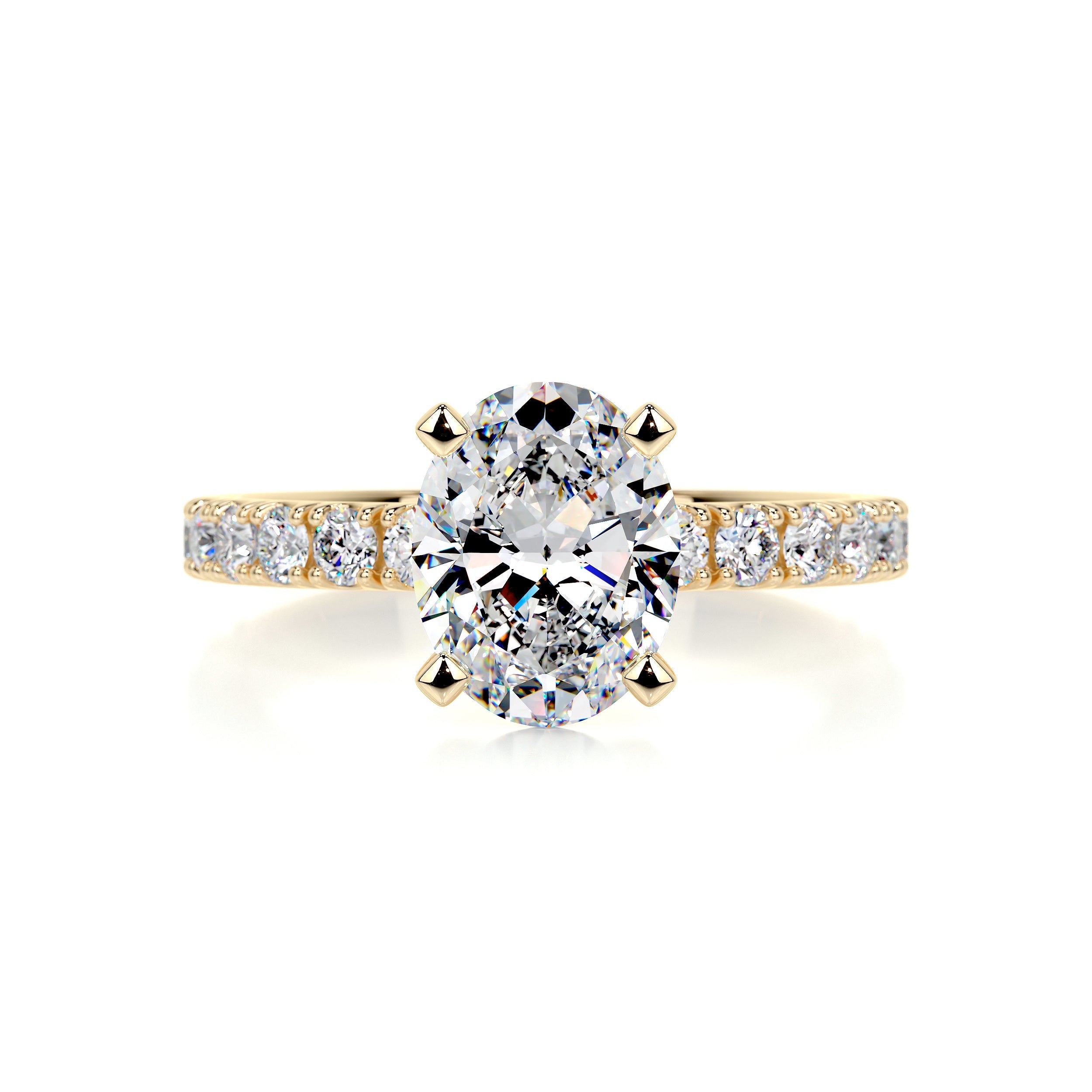 Alison Moissanite & Diamond Ring -18K Yellow Gold (RTS)