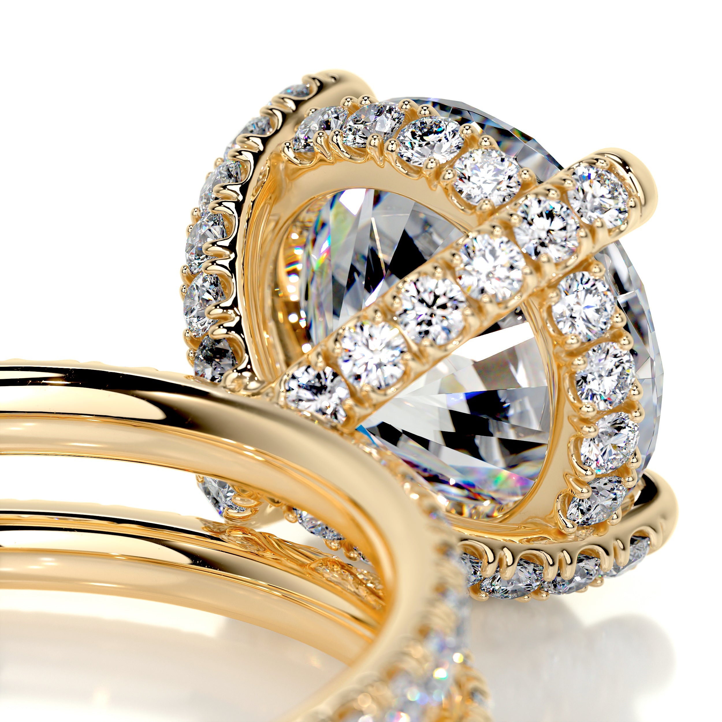 Quinn Moissanite & Diamonds Bridal set -18K Yellow Gold (RTS)