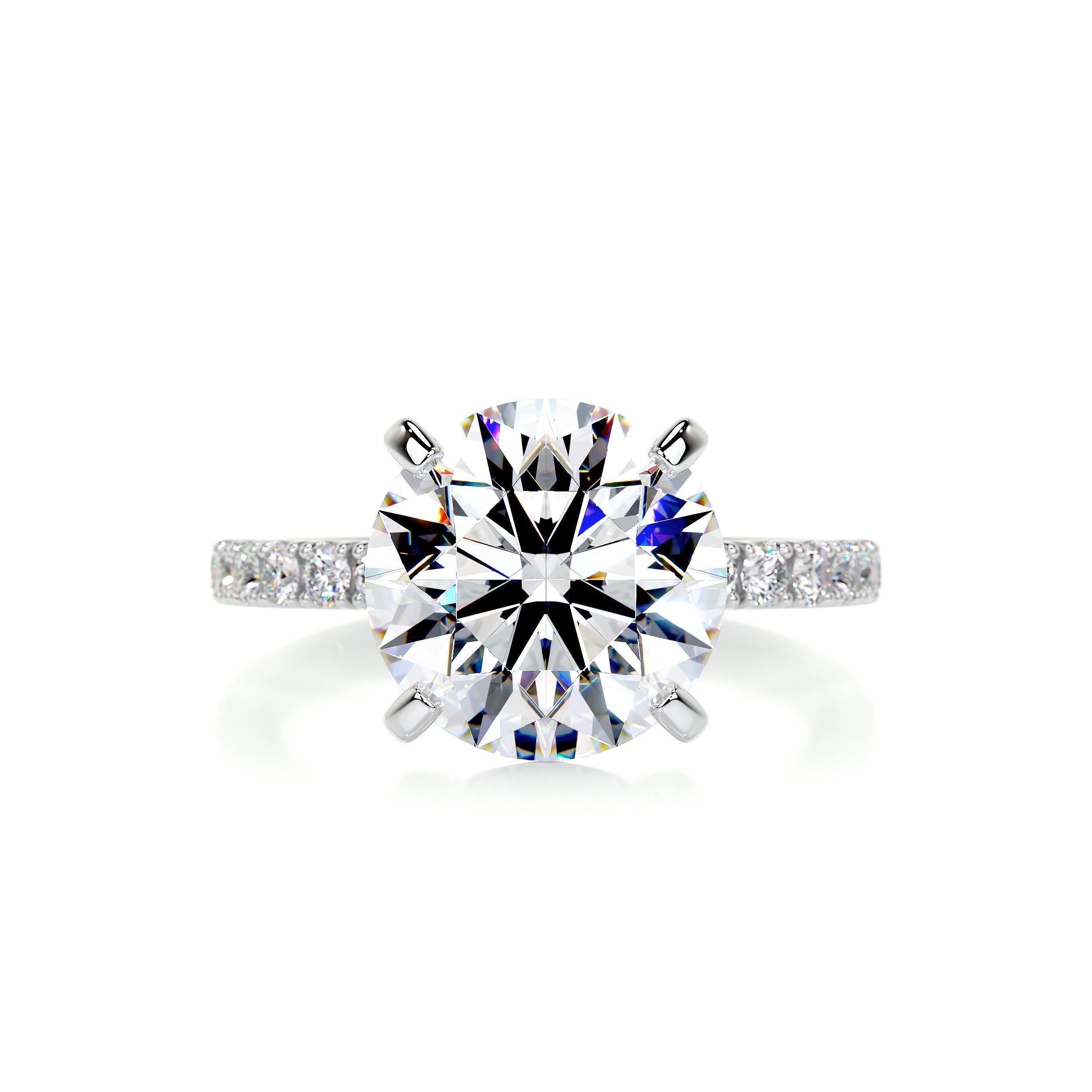 Alison Moissanite & Diamond Ring -18K White Gold (RTS)