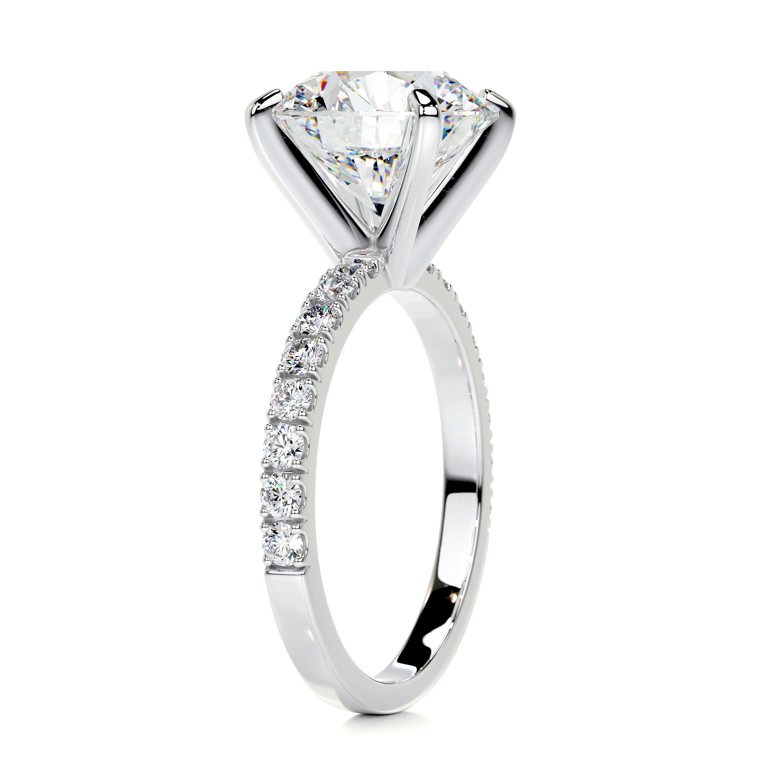 Alison Moissanite & Diamond Ring -14K White Gold (RTS)