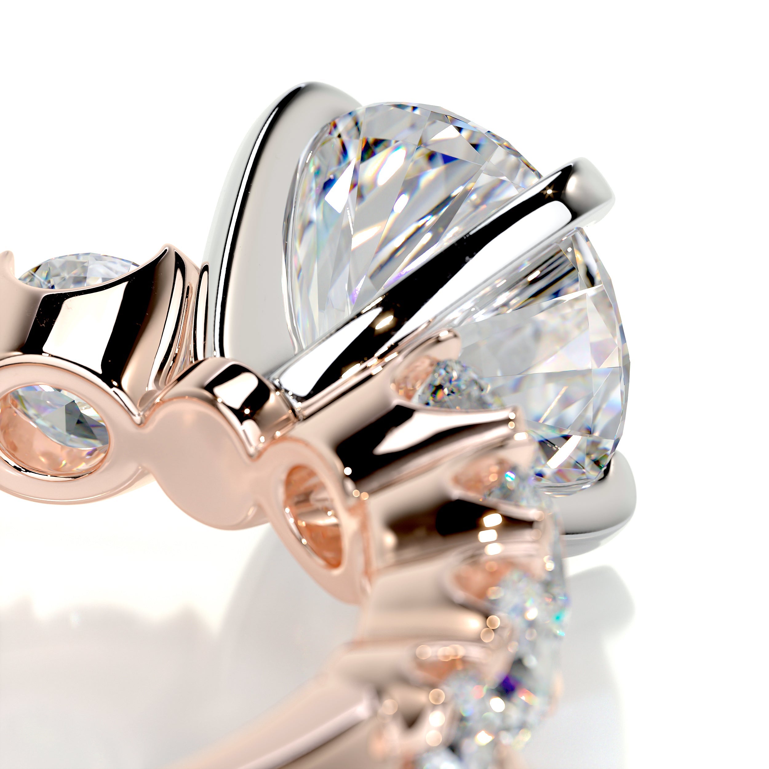 Mai Moissanite & Diamond Ring -14K Rose Gold (RTS)