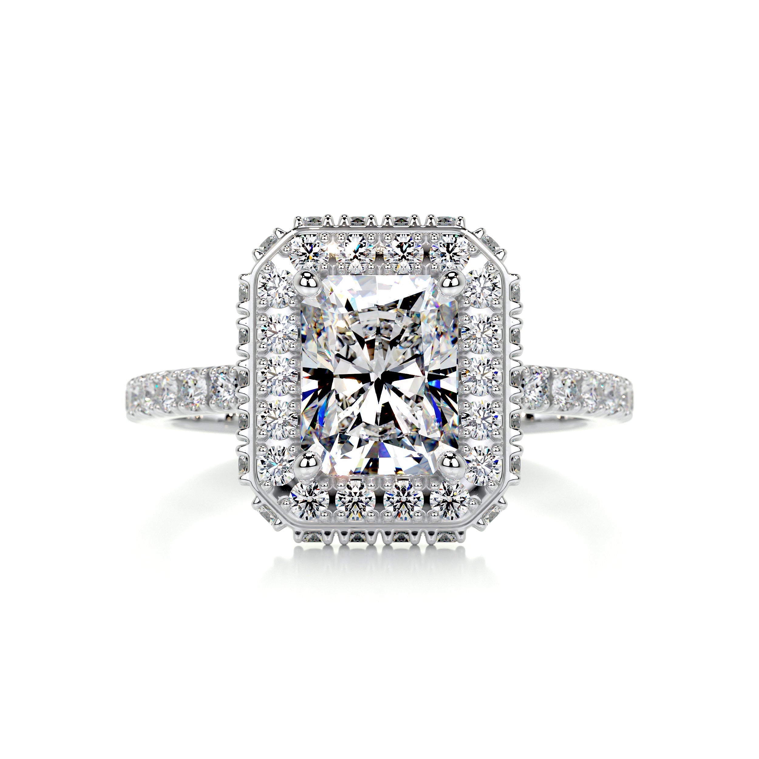 Lana Moissanite & Diamonds Ring   (2.5 Carat) -14K White Gold