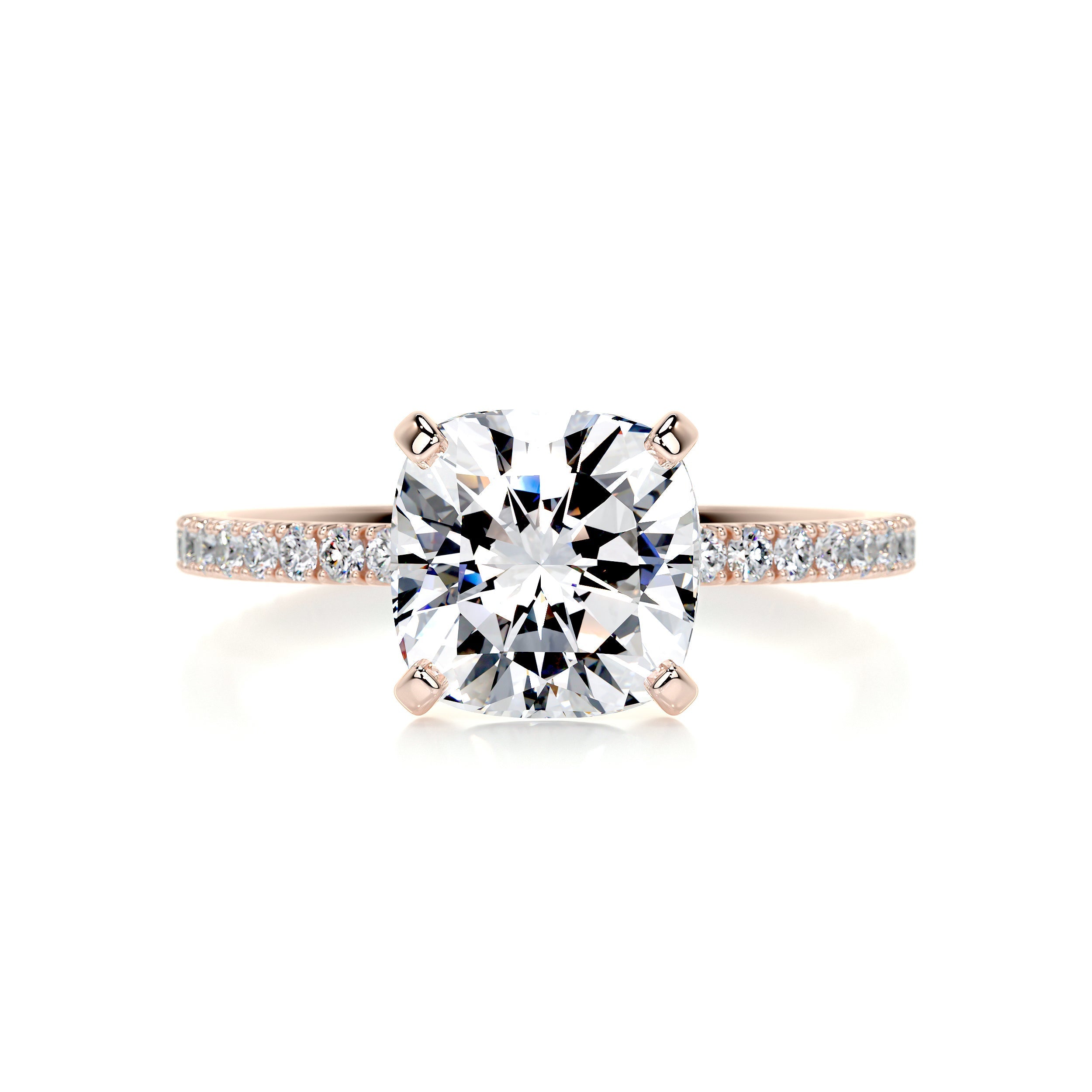 Stephanie Moissanite & Diamond Ring -14K Rose Gold (RTS)