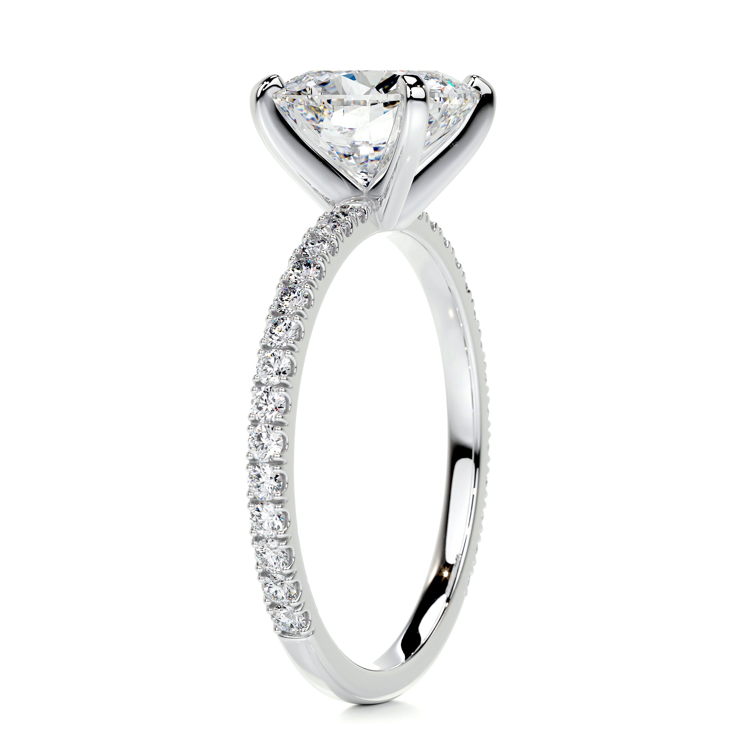 Stephanie Moissanite & Diamond Ring -Platinum (RTS)