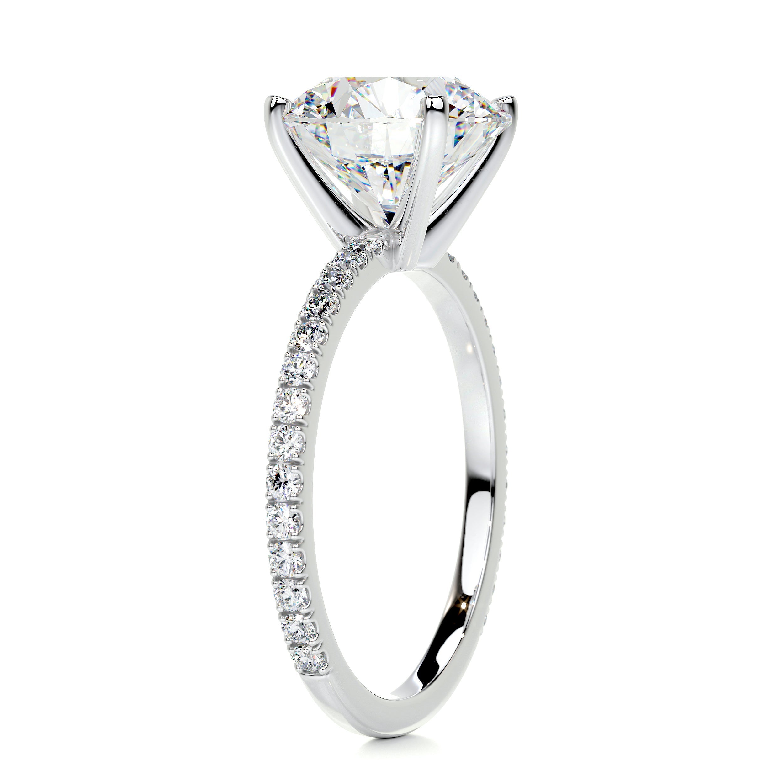 Stephanie Moissanite & Diamonds Ring -18K White Gold (RTS)