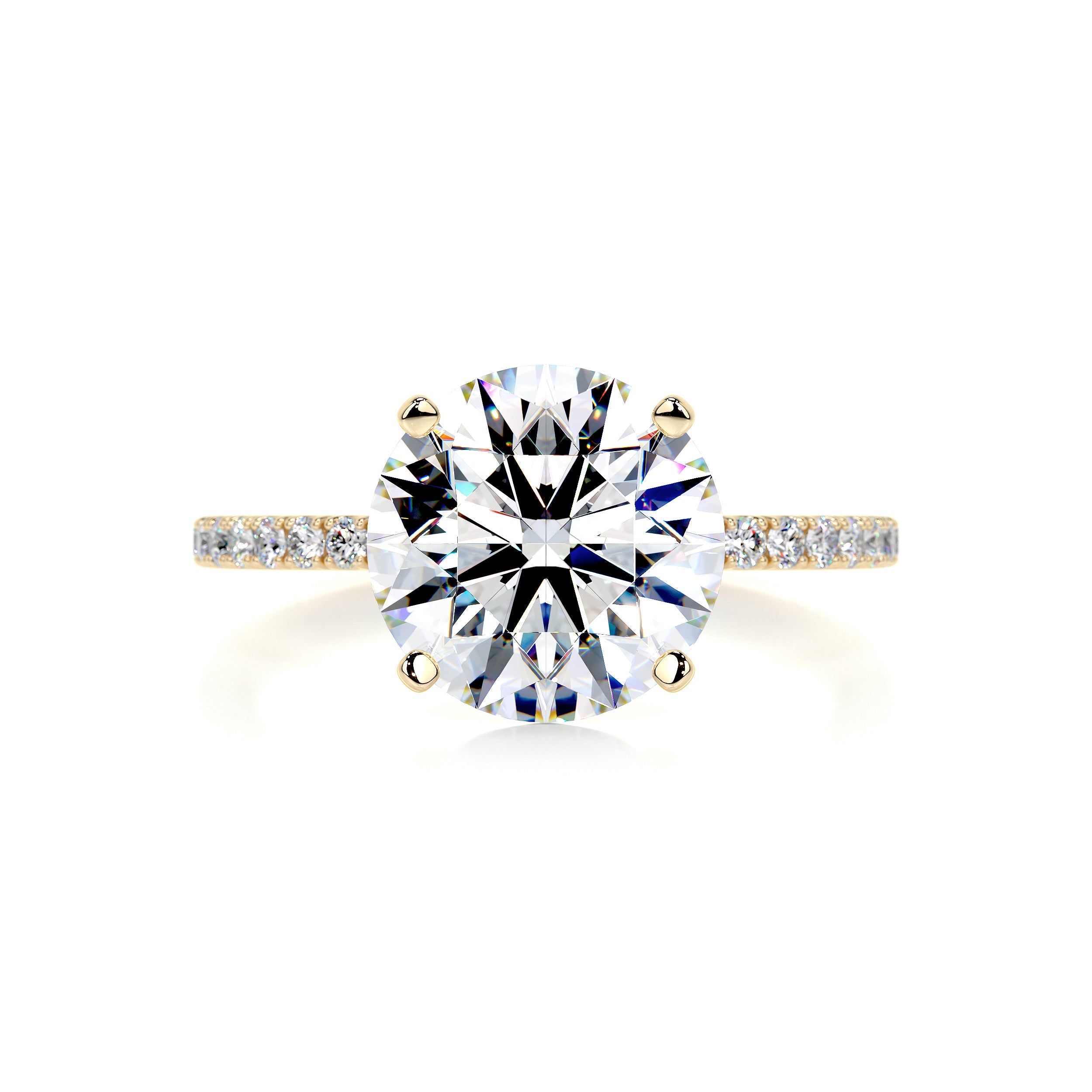 Stephanie Moissanite & Diamond Ring -18K Yellow Gold (RTS)