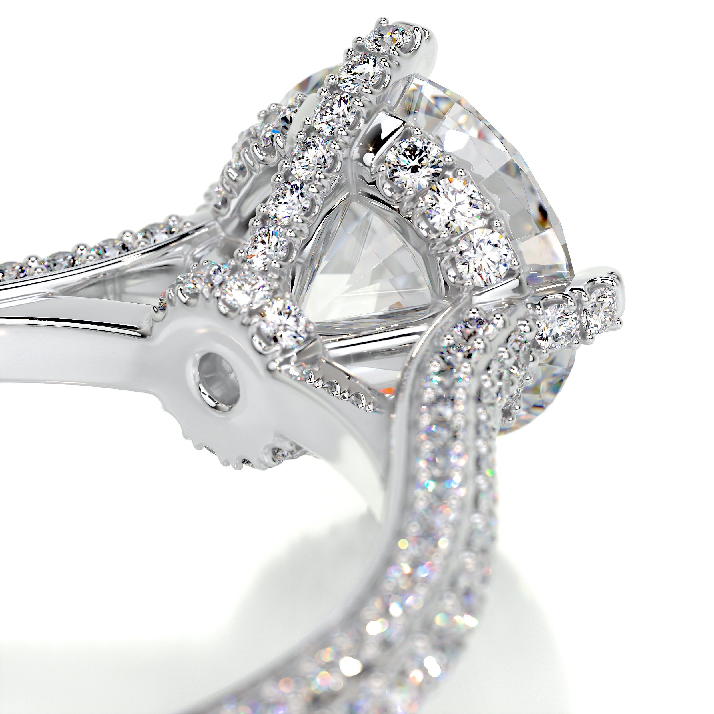 Jocelyn Moissanite & Diamond Ring -14K White Gold (RTS)