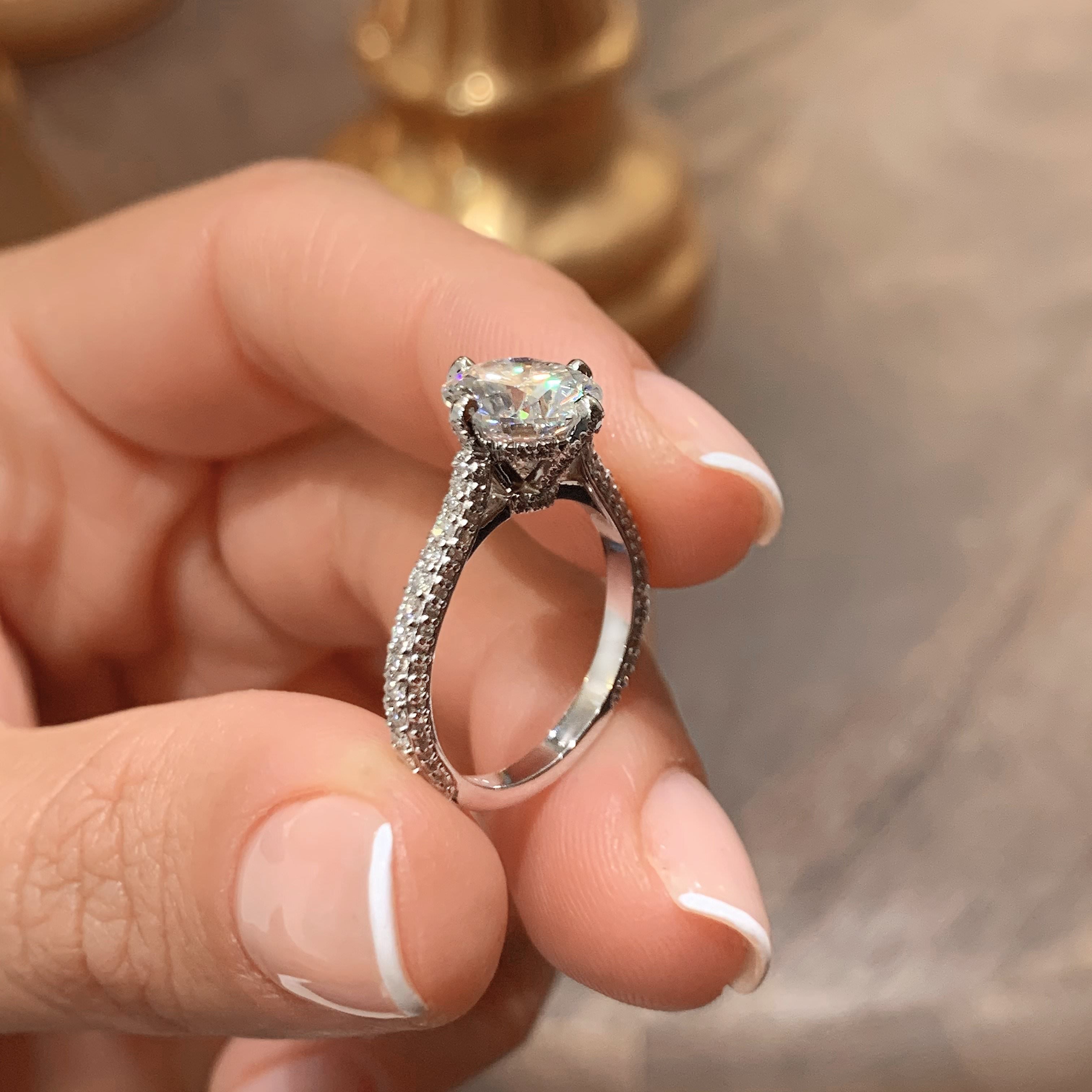 Jocelyn Moissanite & Diamond Ring -14K White Gold (RTS)