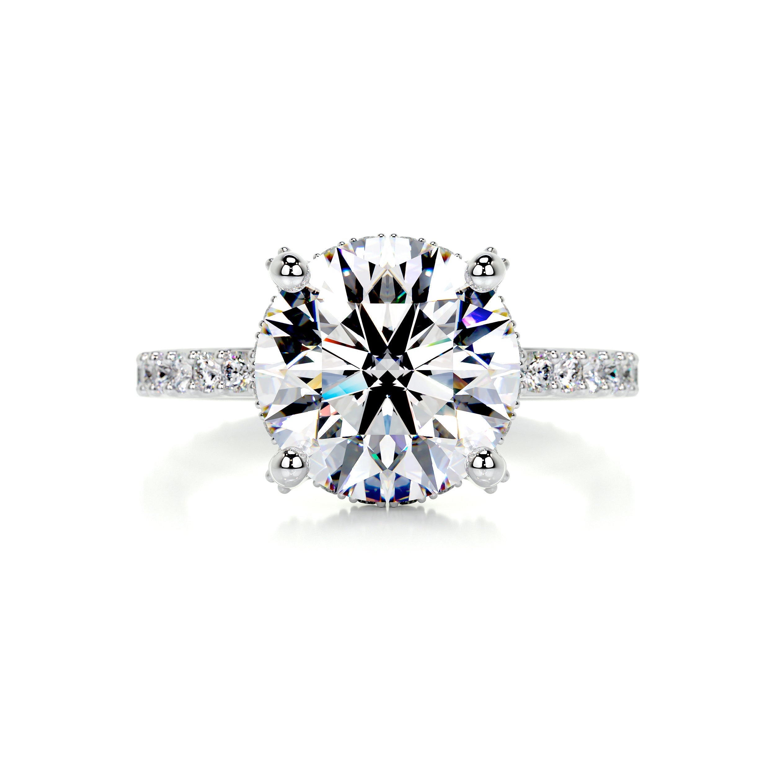 Quinn Moissanite & Diamond Ring -14K White Gold (RTS)