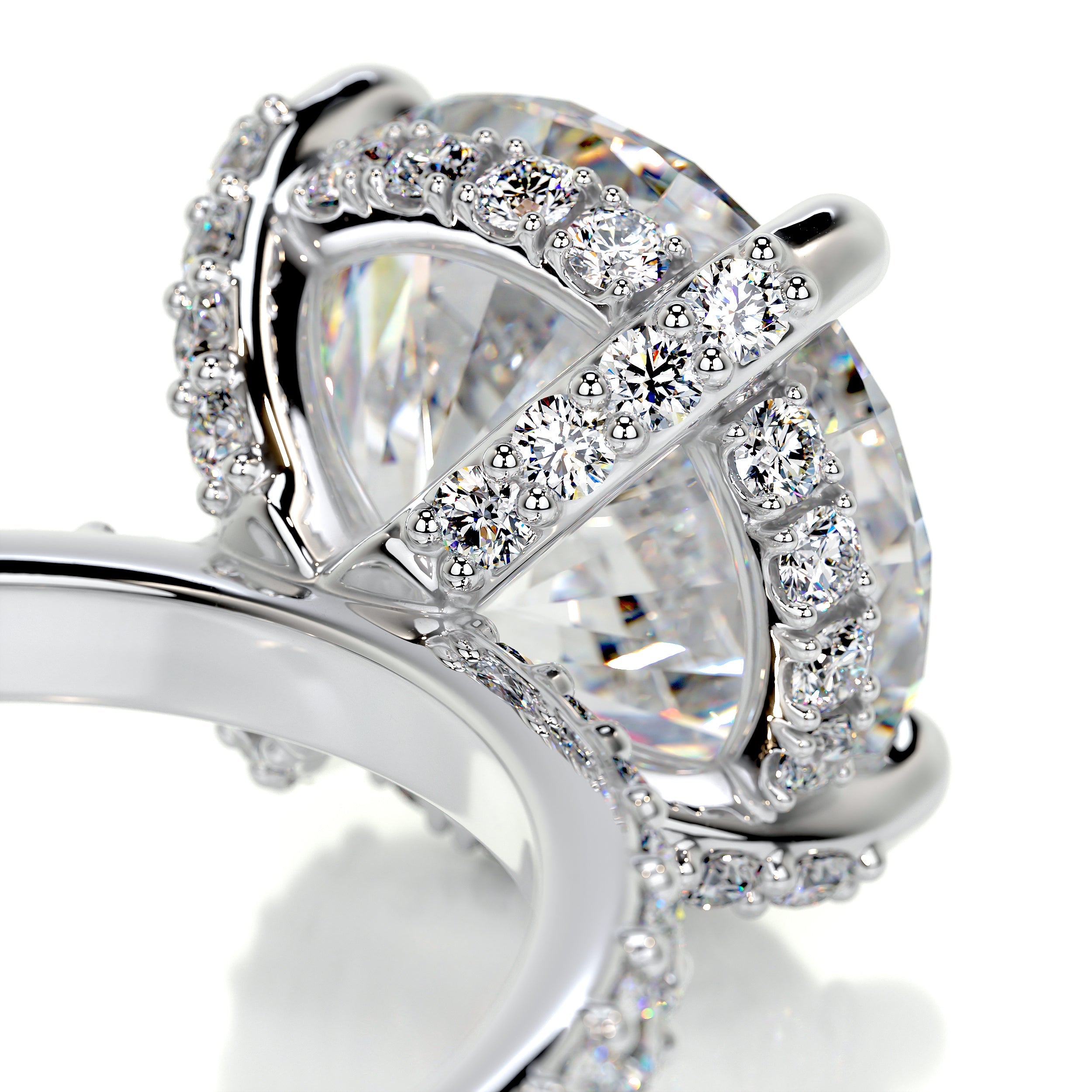 Quinn Moissanite & Diamond Ring -14K White Gold (RTS)