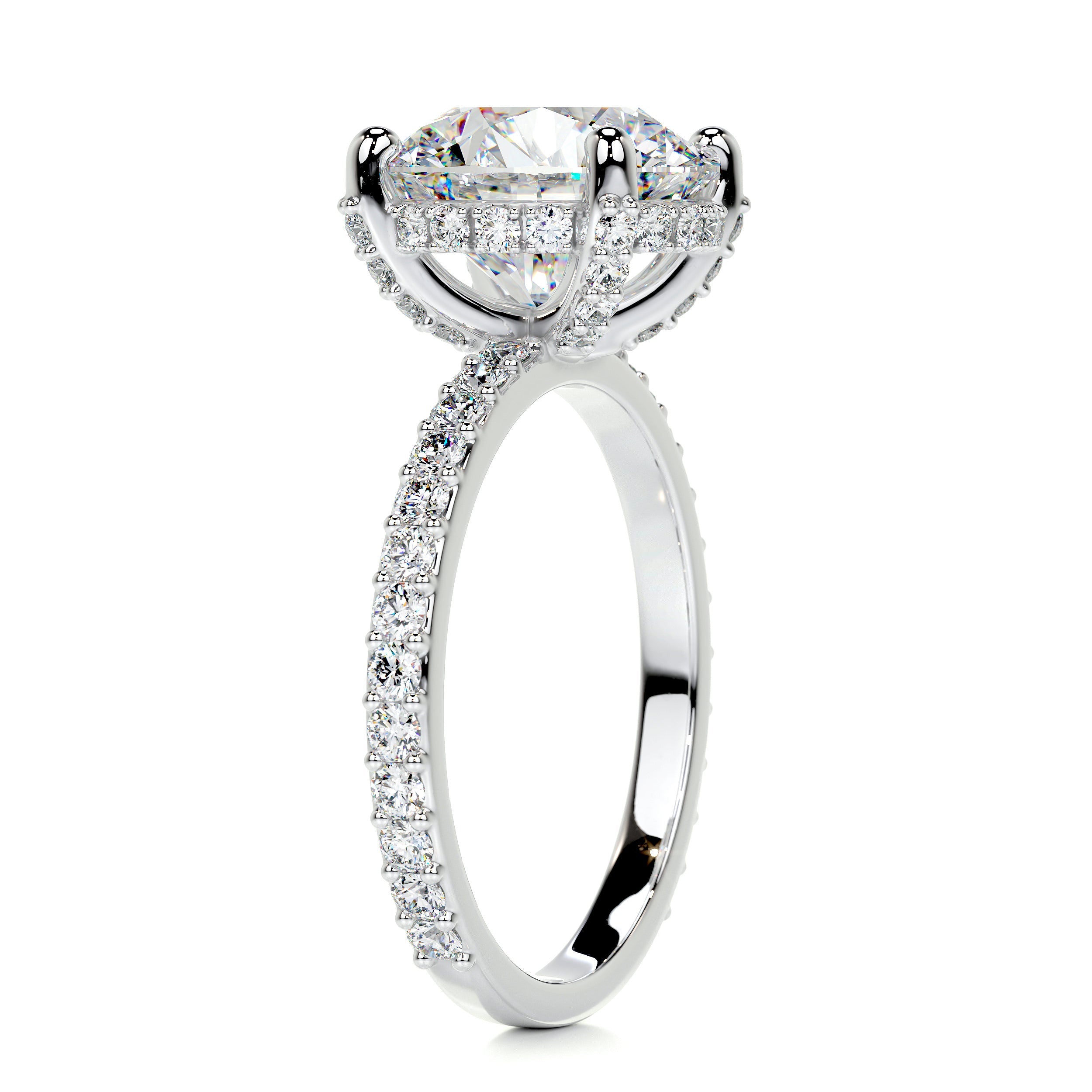 Quinn Moissanite & Diamond Ring -14K White Gold (RTS)