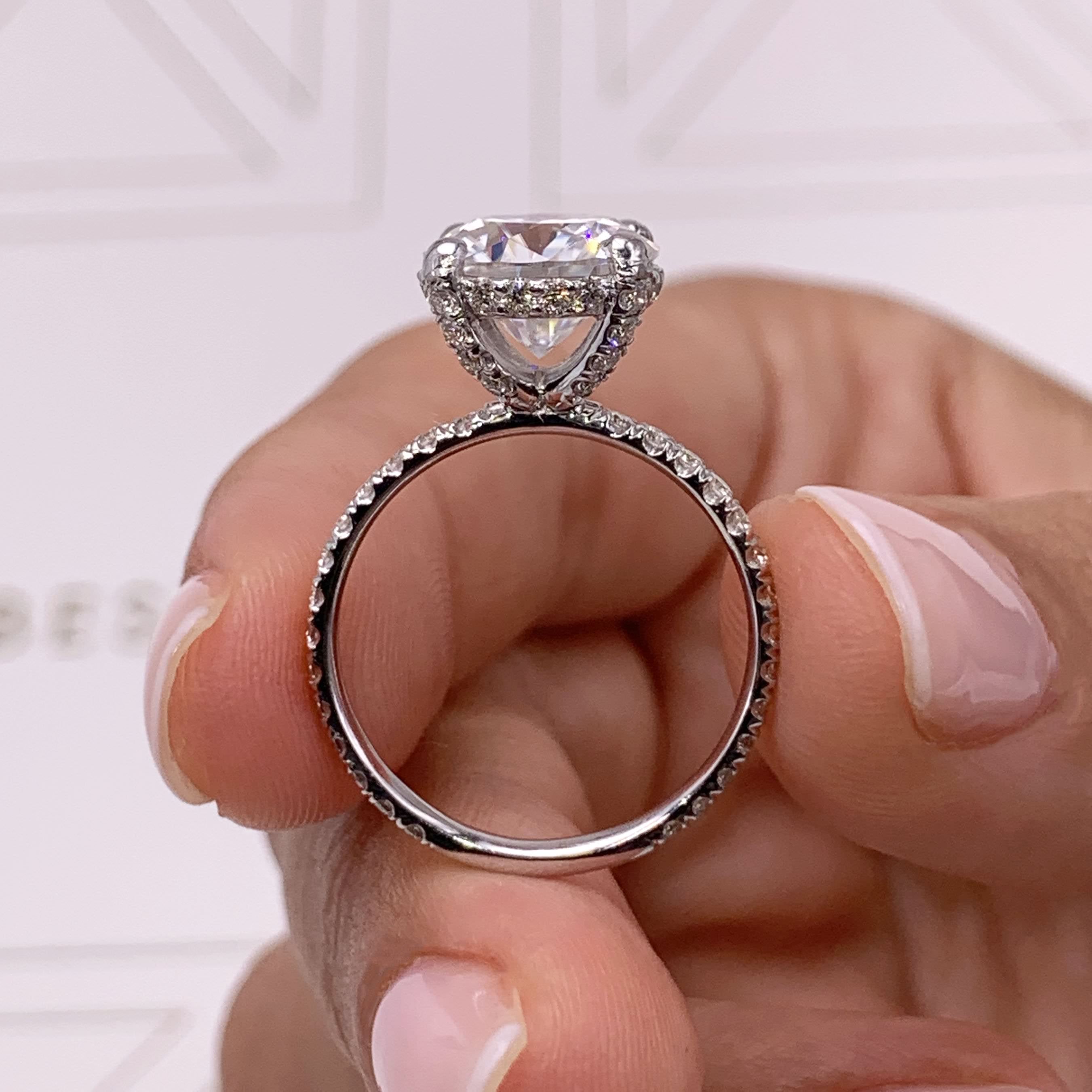 Quinn Moissanite & Diamond Ring -14K White Gold (RTS)