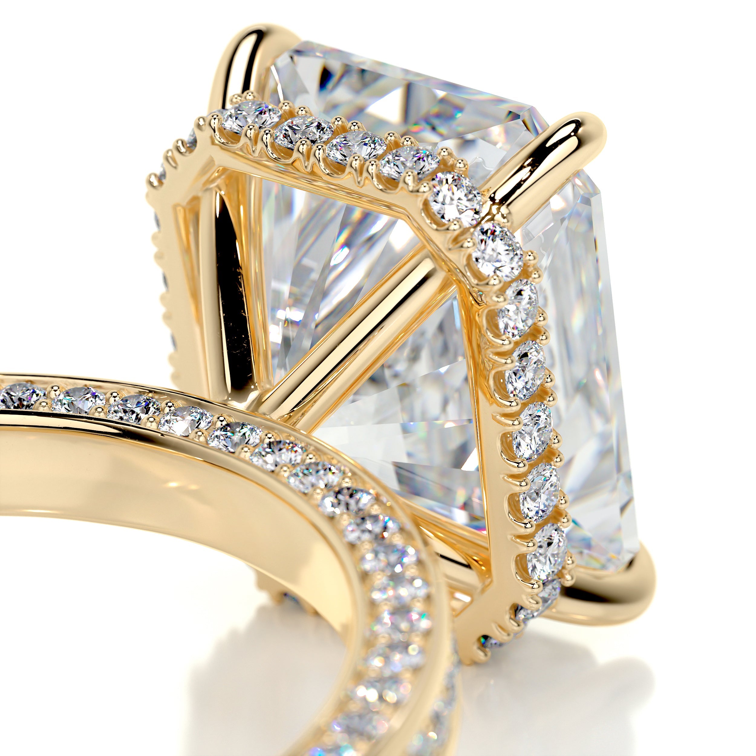 Pamela Moissanite & Diamonds Ring -18K Yellow Gold (RTS)