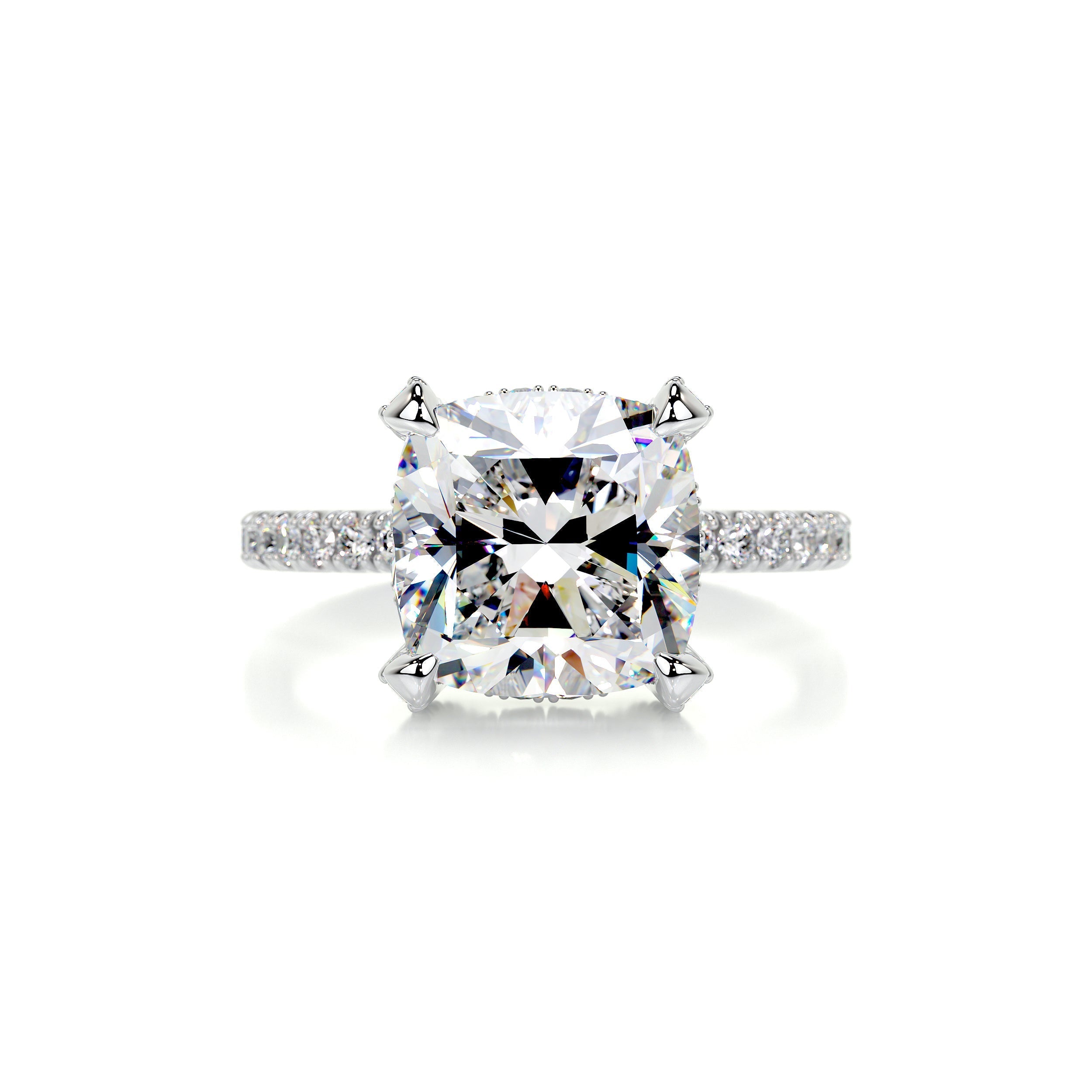 Quinn Moissanite & Diamond Ring -14K White Gold (RTS) (RTS)