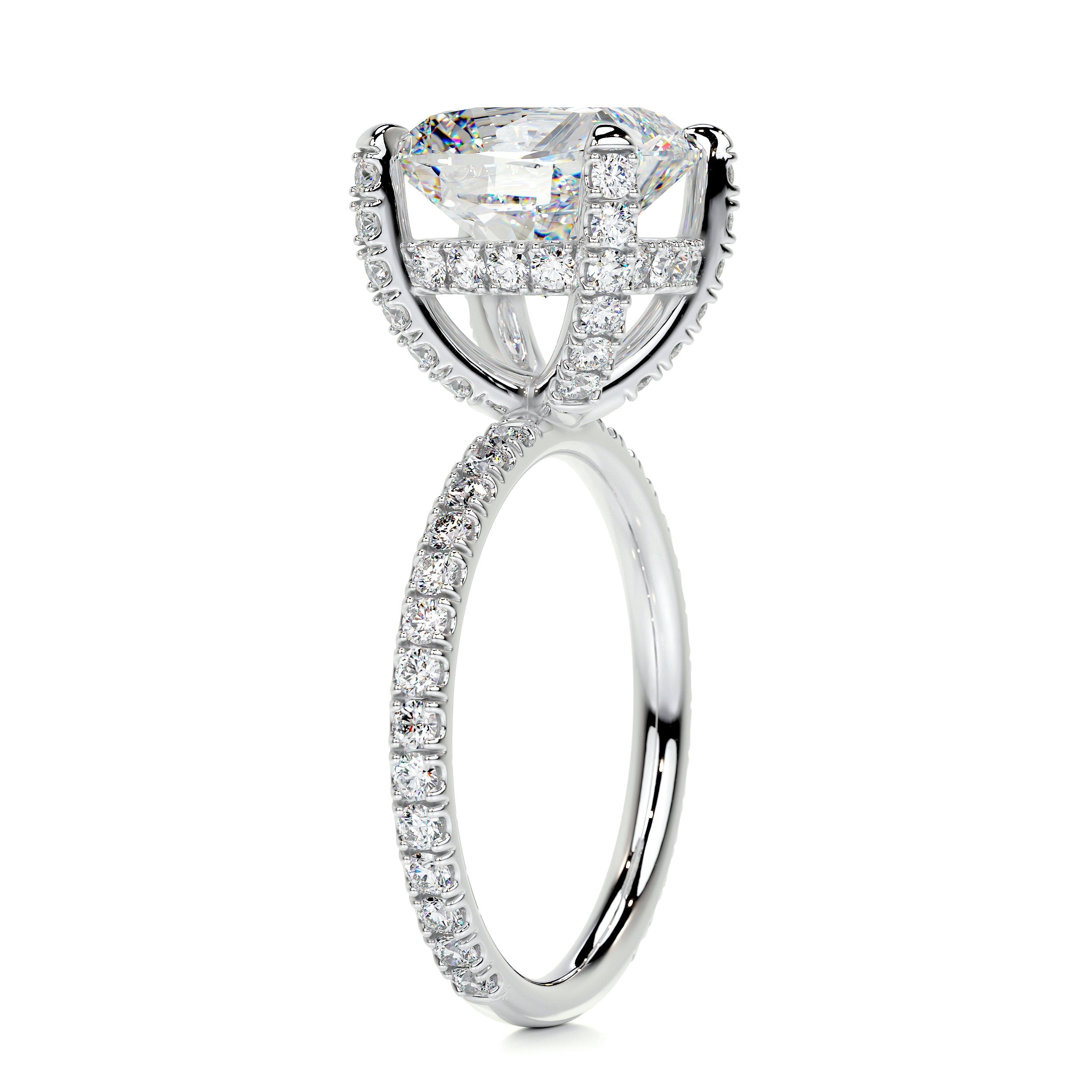 Quinn Moissanite & Diamond Ring -14K White Gold (RTS) (RTS)