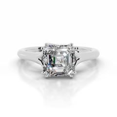 Ellie Moissanite Ring - 14K White Gold