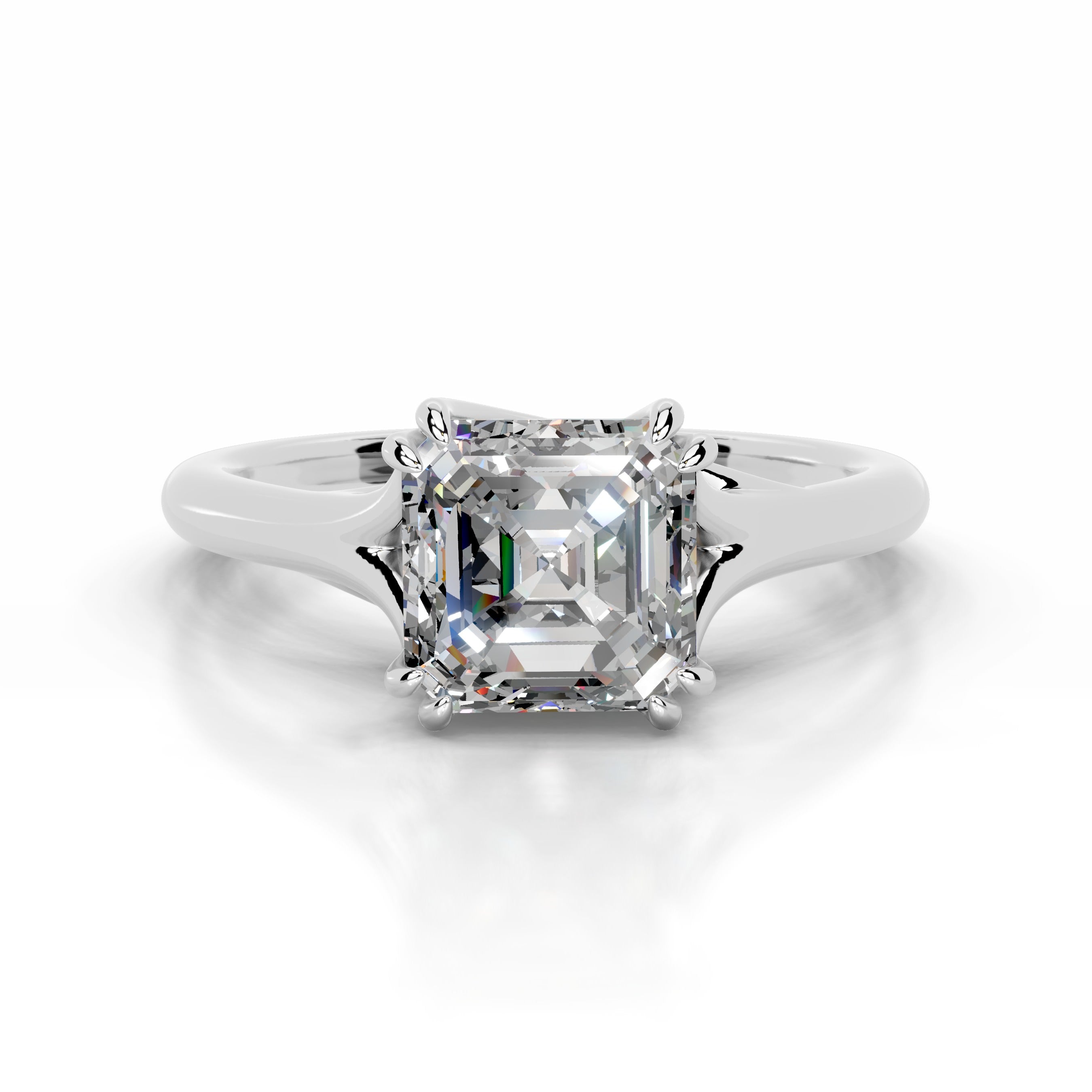 Ellie Moissanite Ring - 14K White Gold