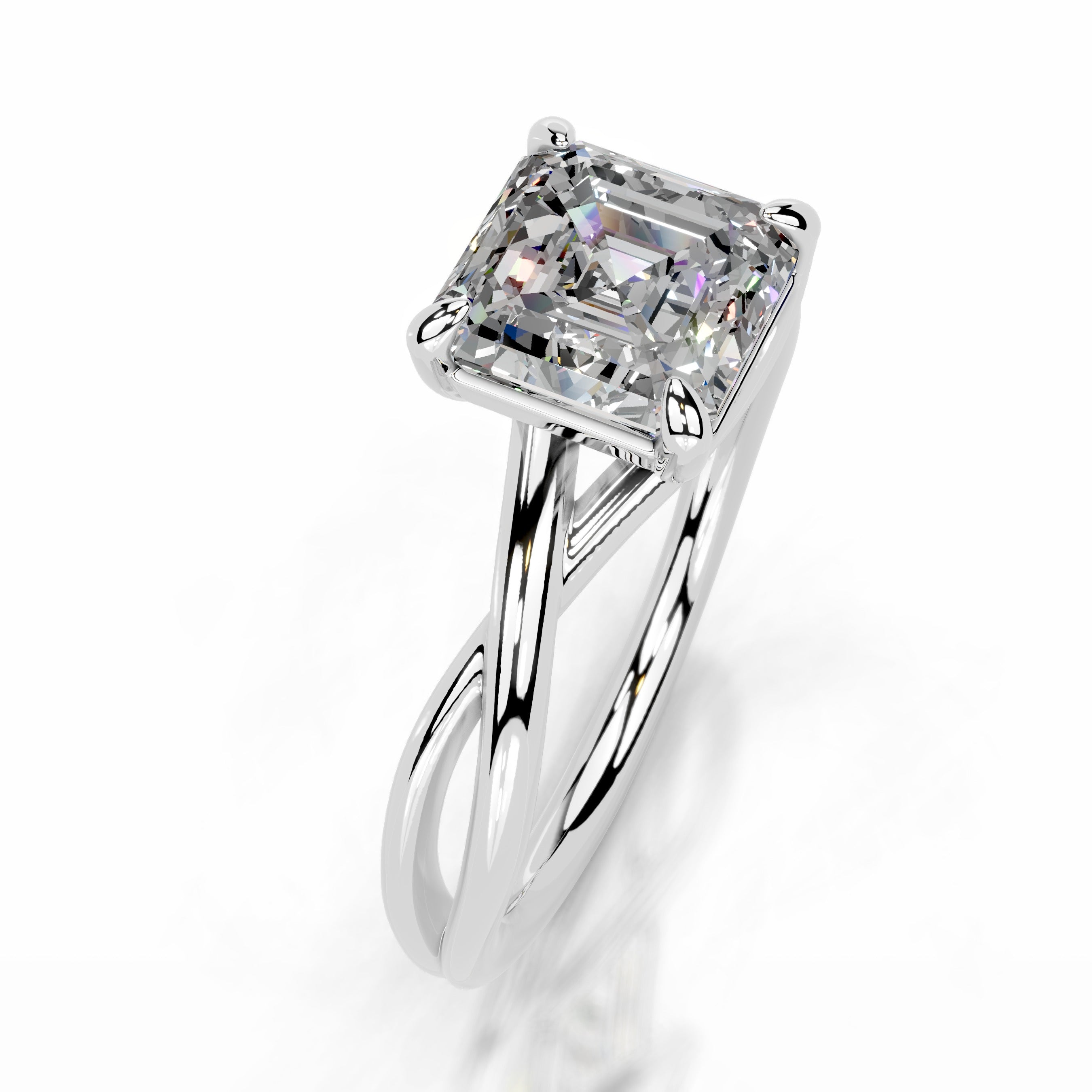 Billie Moissanite Ring - 14K White Gold