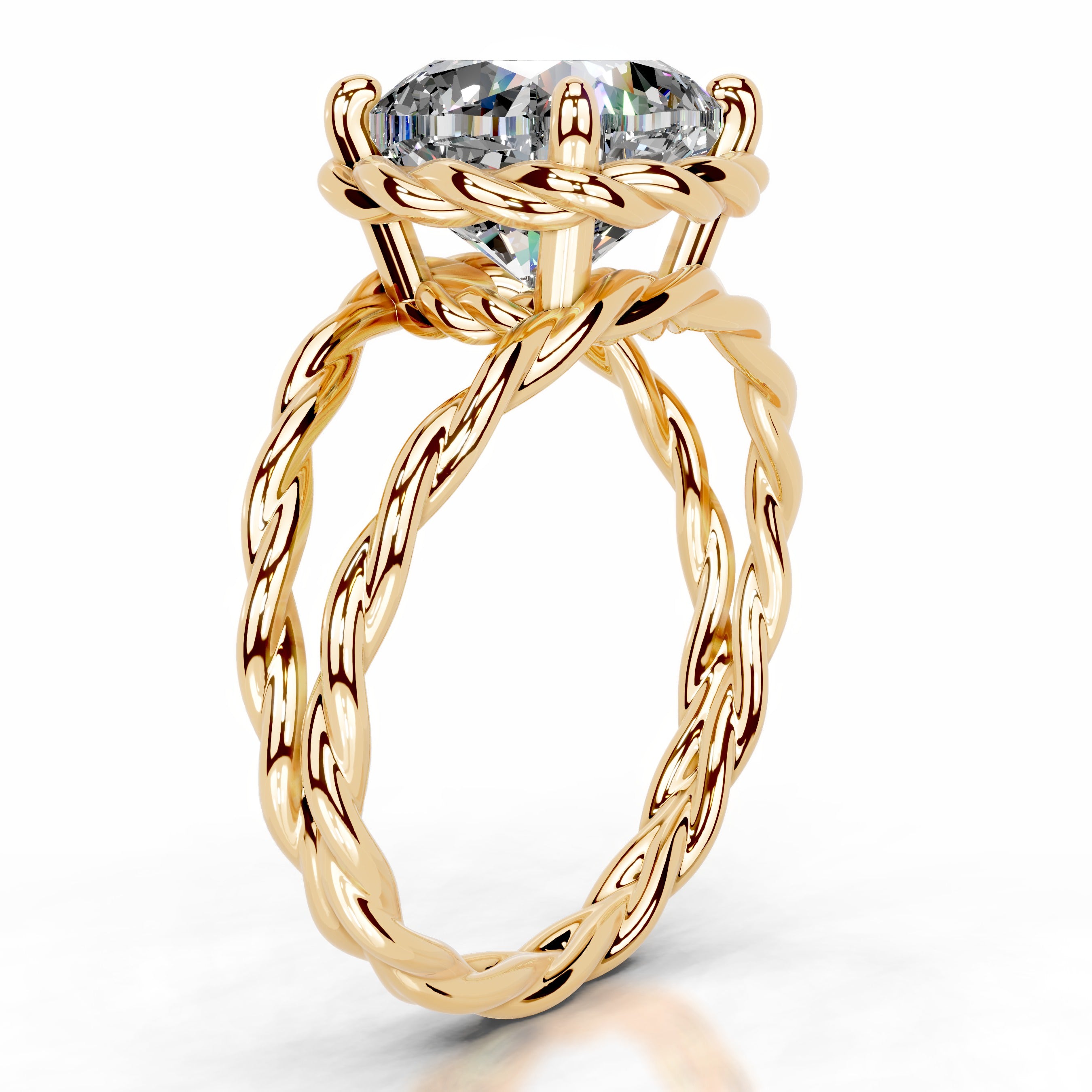 Yul Moissanite Ring - 18K Yellow Gold