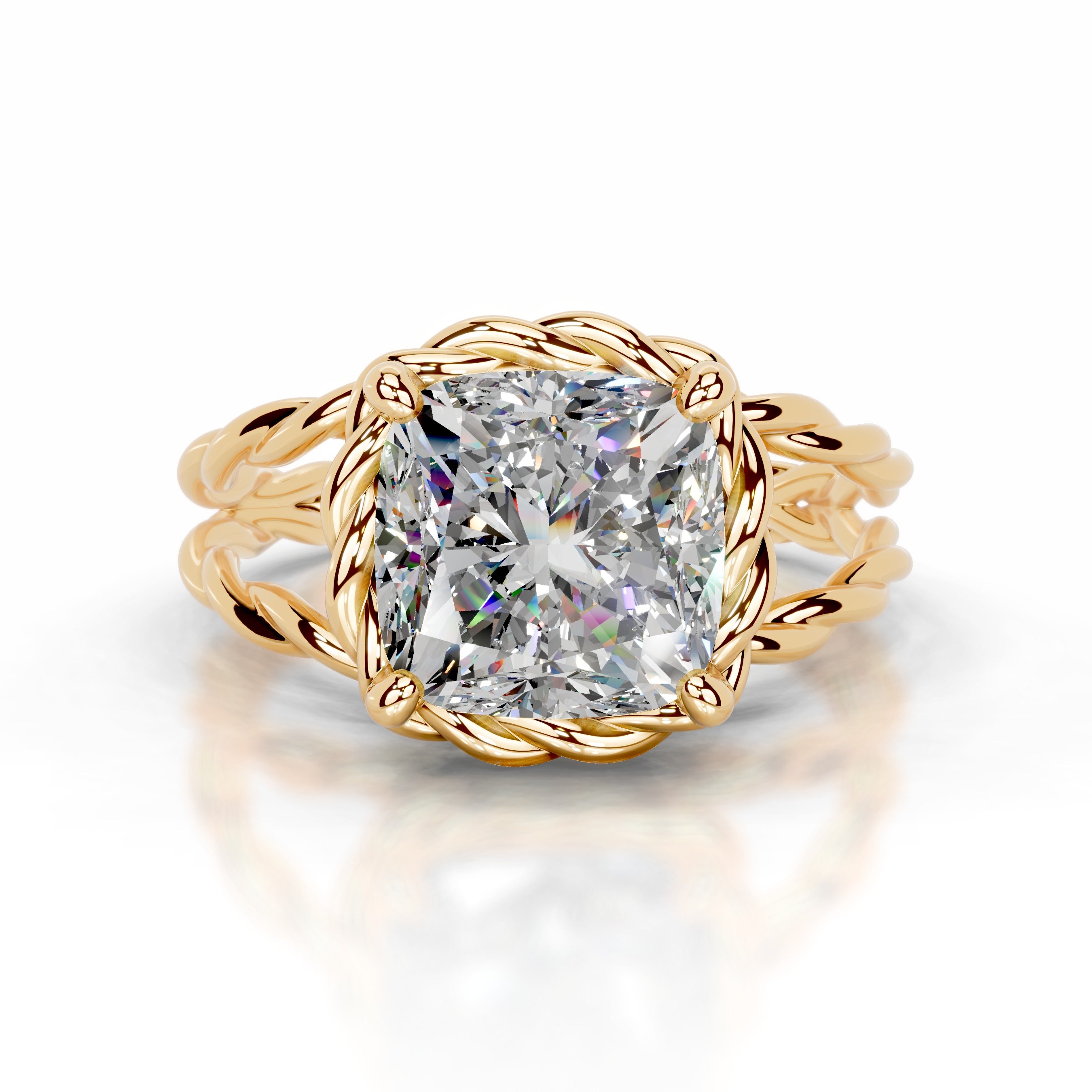 Yul Moissanite Ring - 18K Yellow Gold