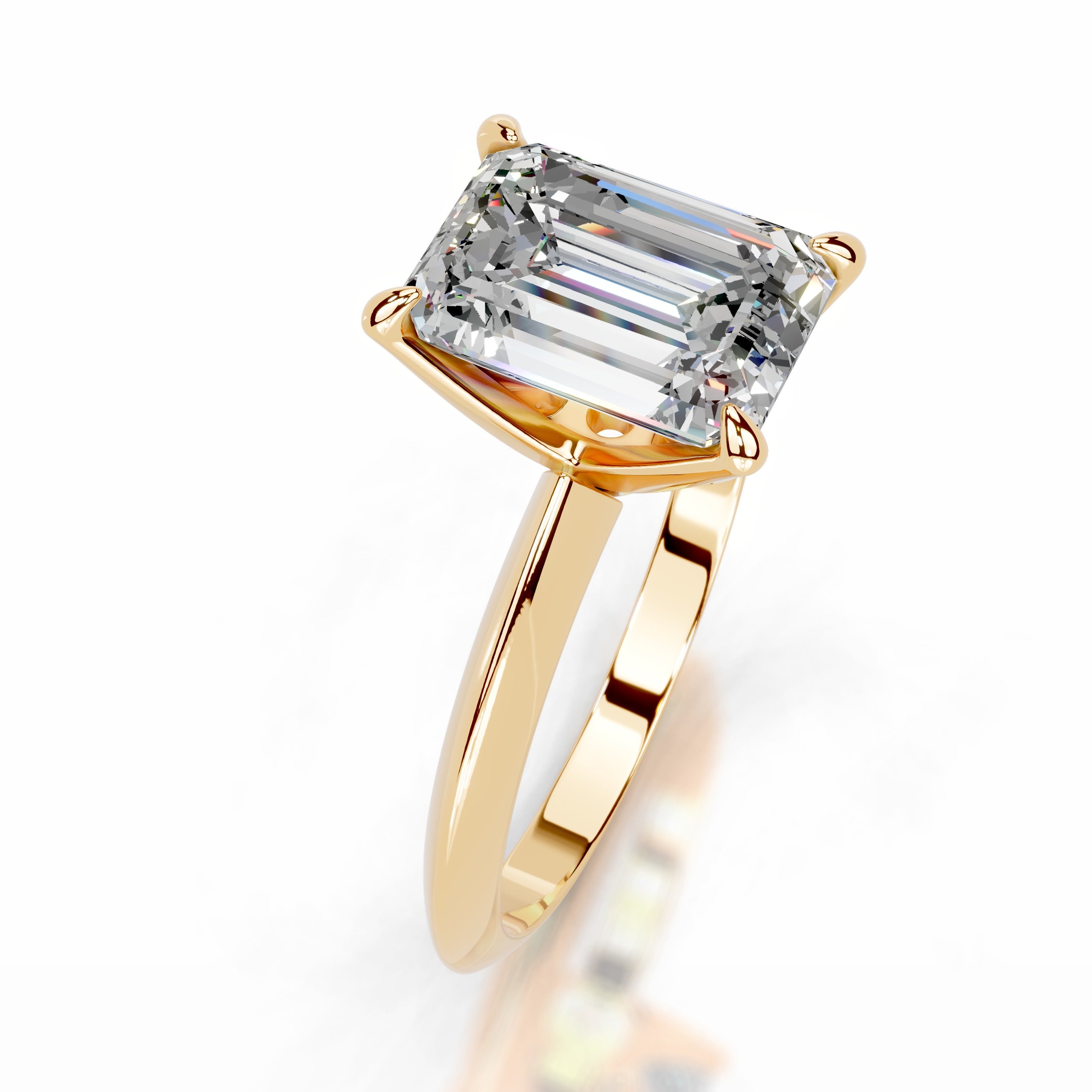 Evie Moissanite Ring - 18K Yellow Gold