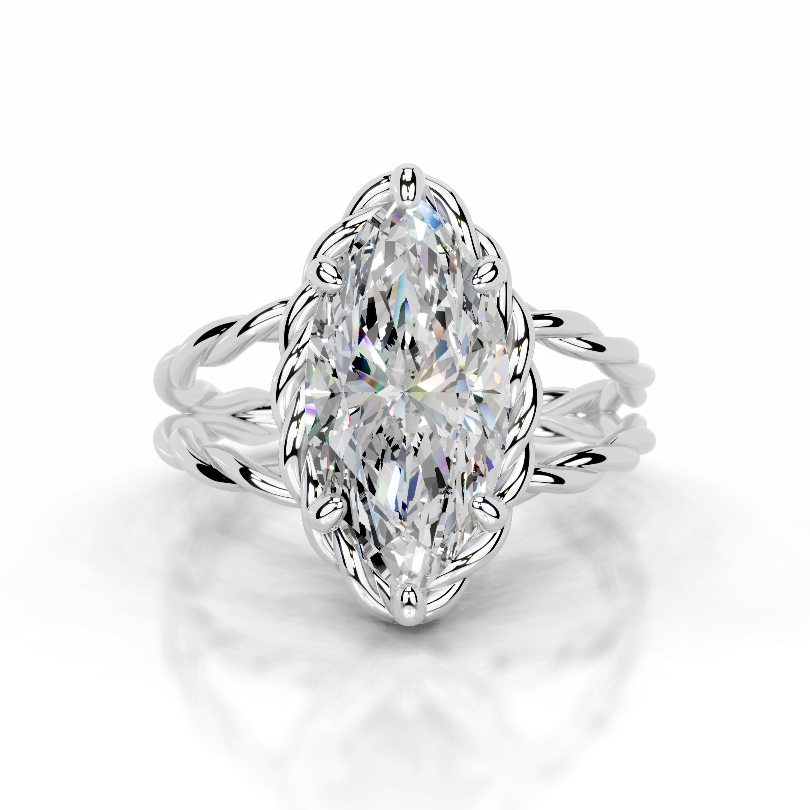 Yul Moissanite Ring - 14K White Gold