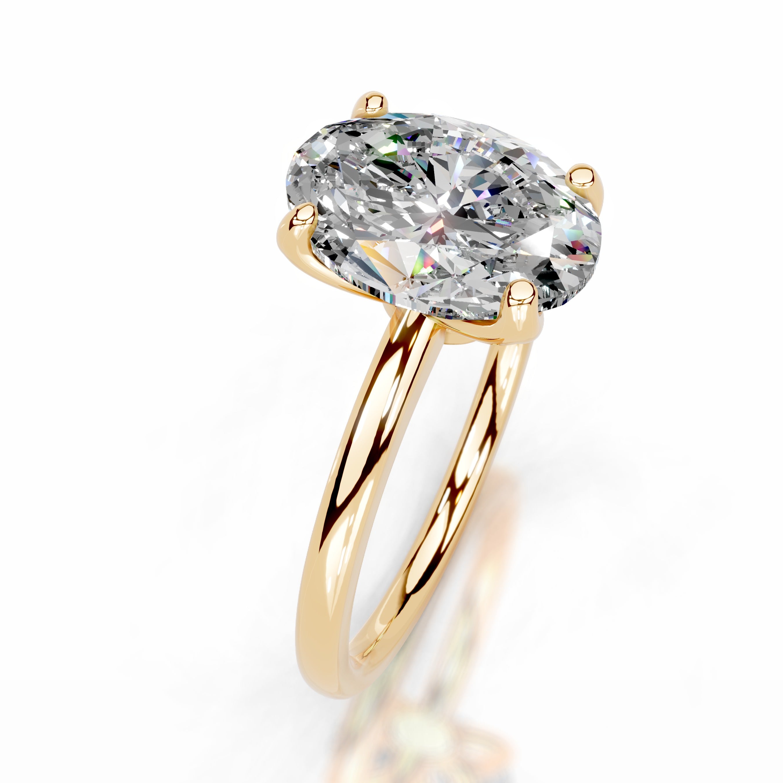 Phoenix Moissanite Ring - 18K Yellow Gold