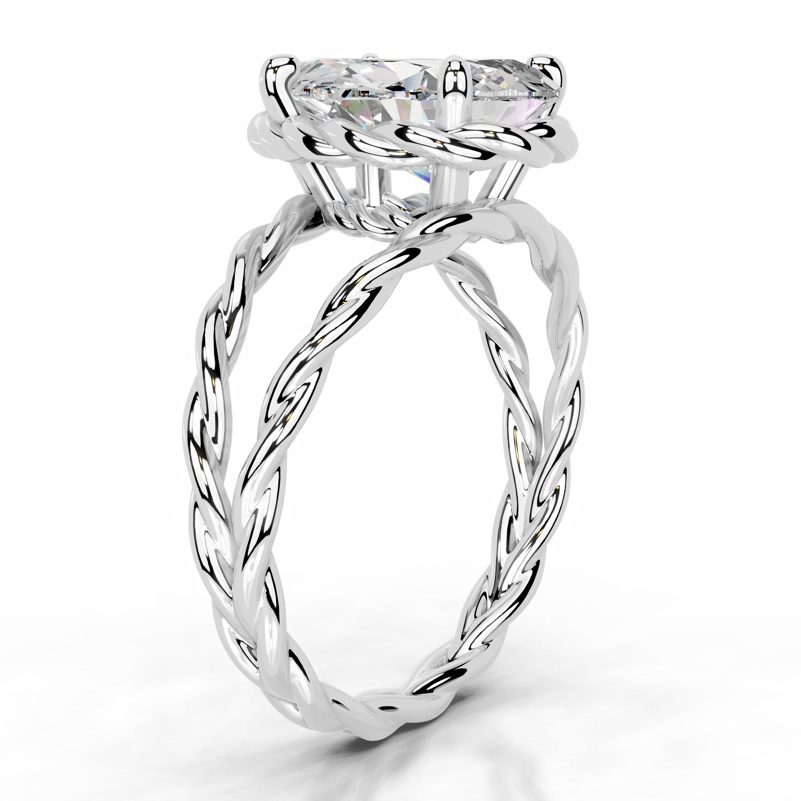 Yul Moissanite Ring - 14K White Gold