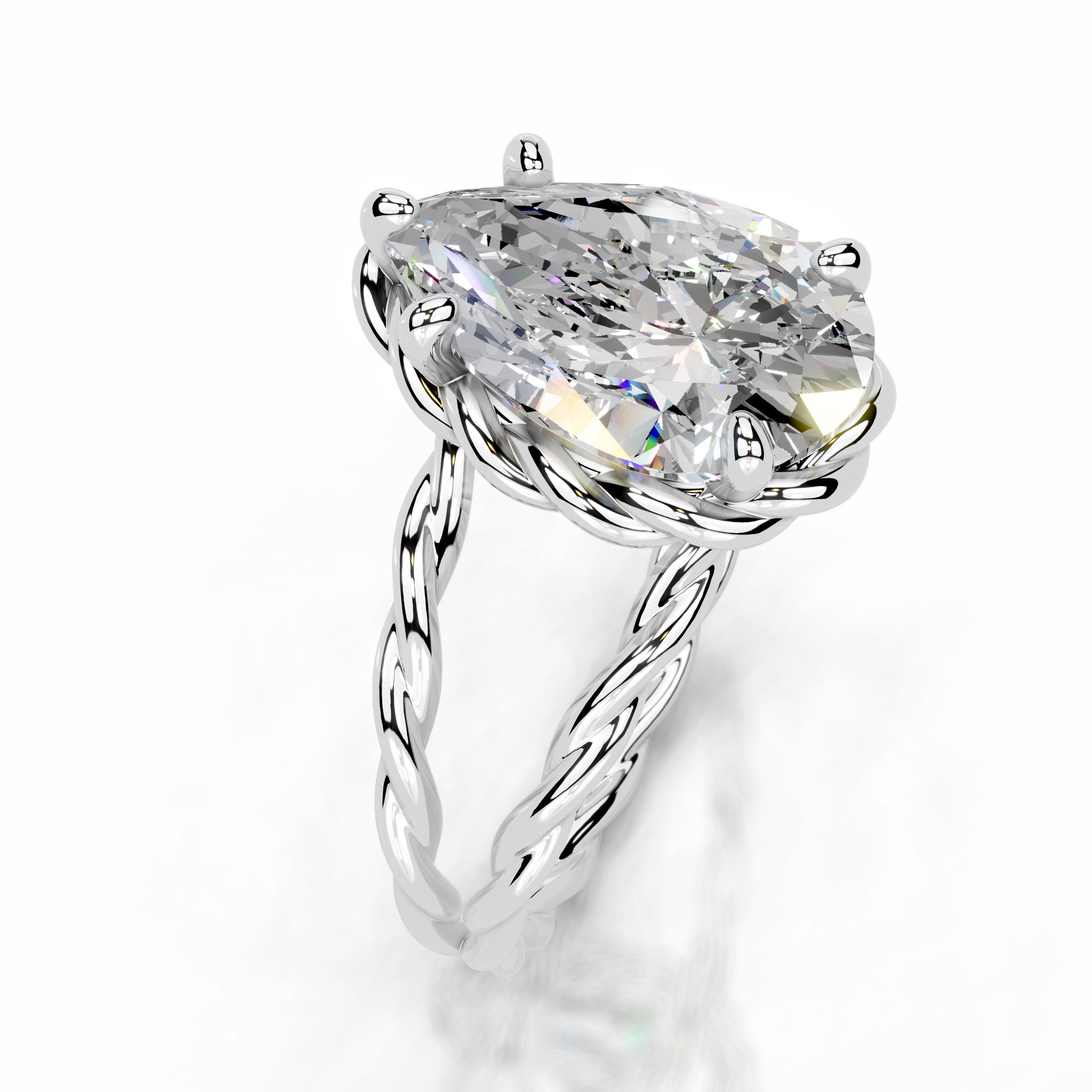 Yul Moissanite Ring - 14K White Gold