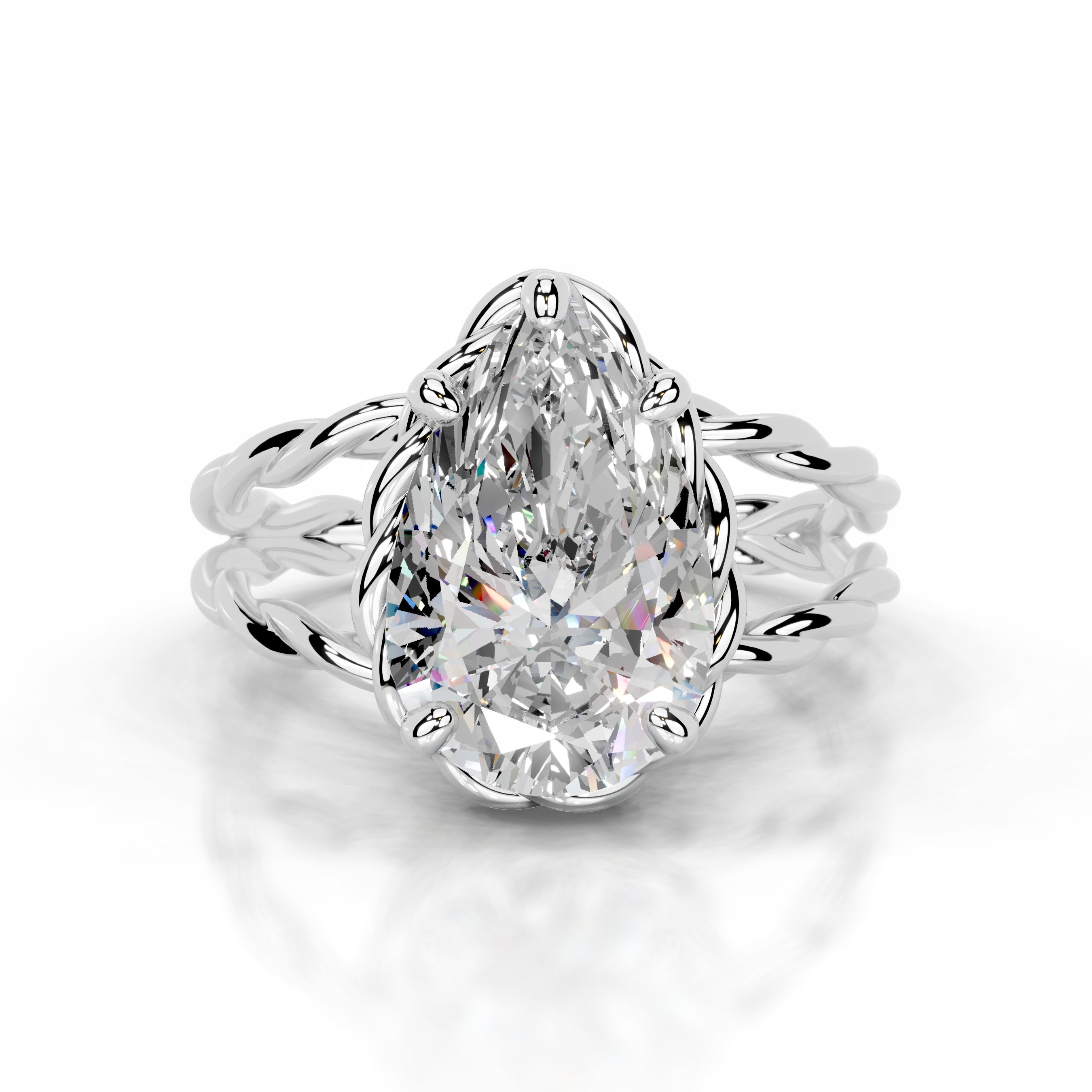 Yul Moissanite Ring - 14K White Gold