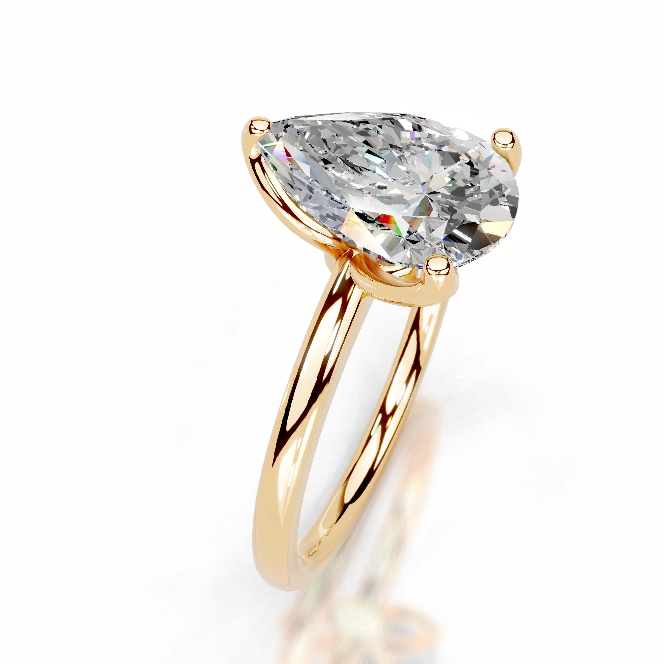 Phoenix Moissanite Ring - 18K Yellow Gold