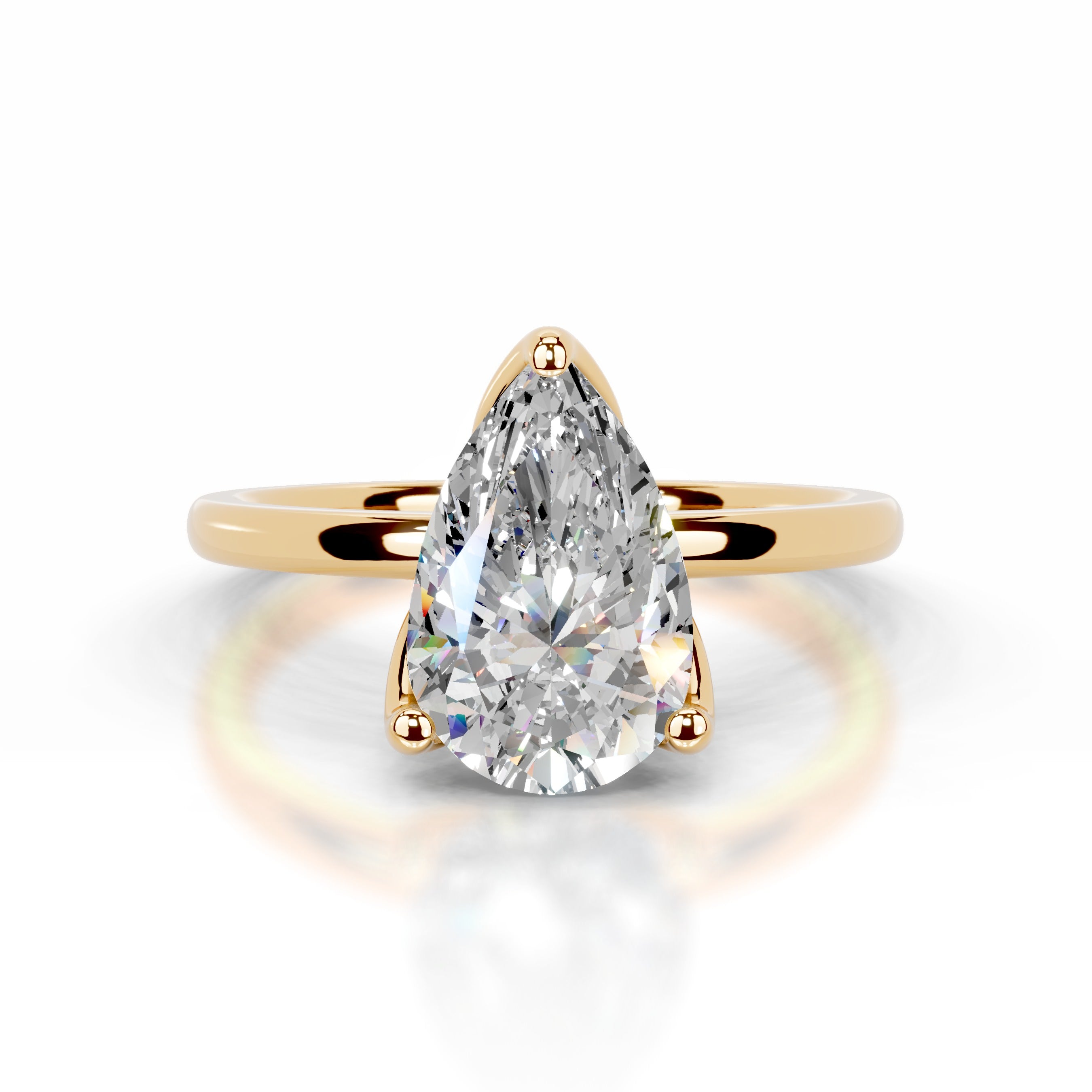 Phoenix Moissanite Ring - 18K Yellow Gold