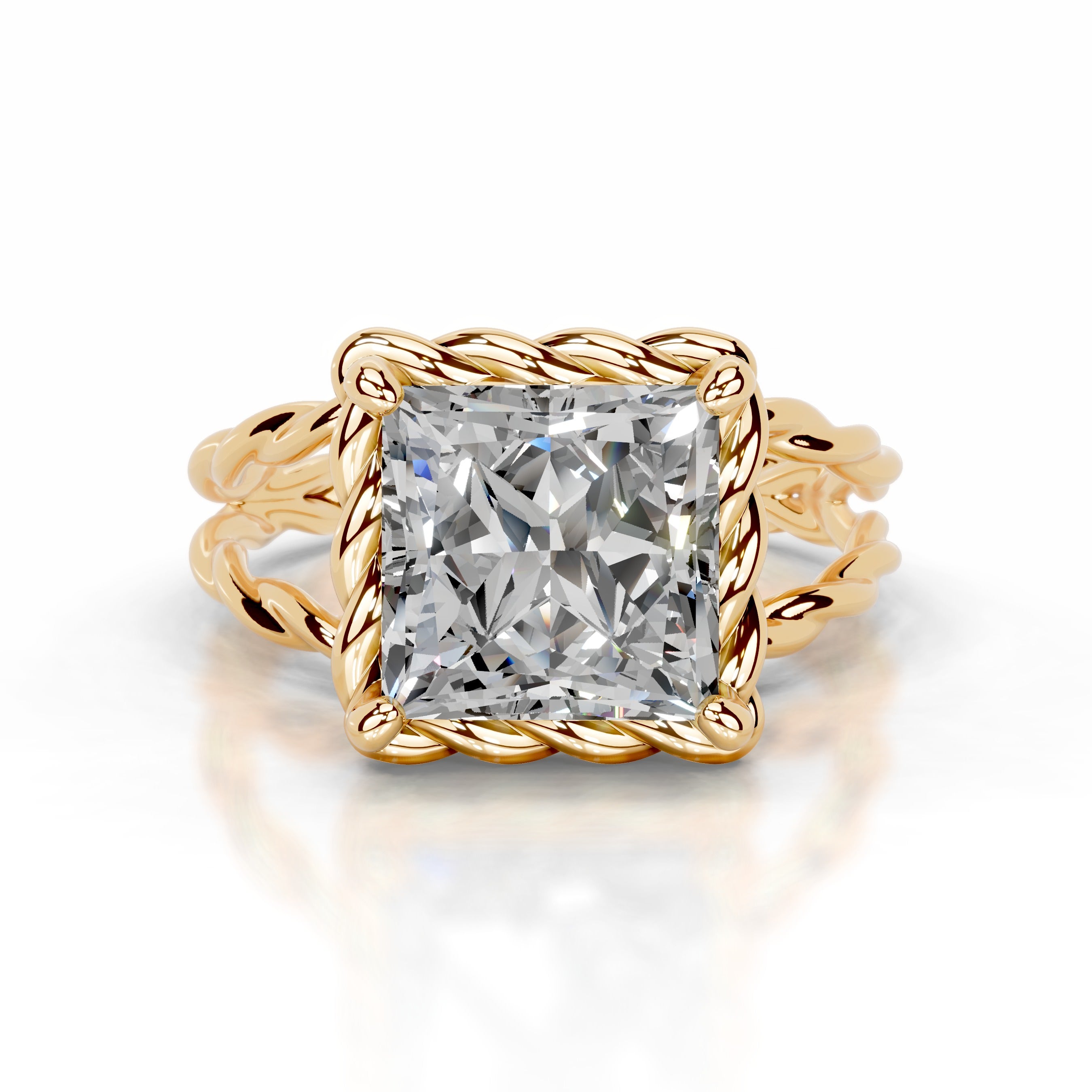 Yul Moissanite Ring - 18K Yellow Gold