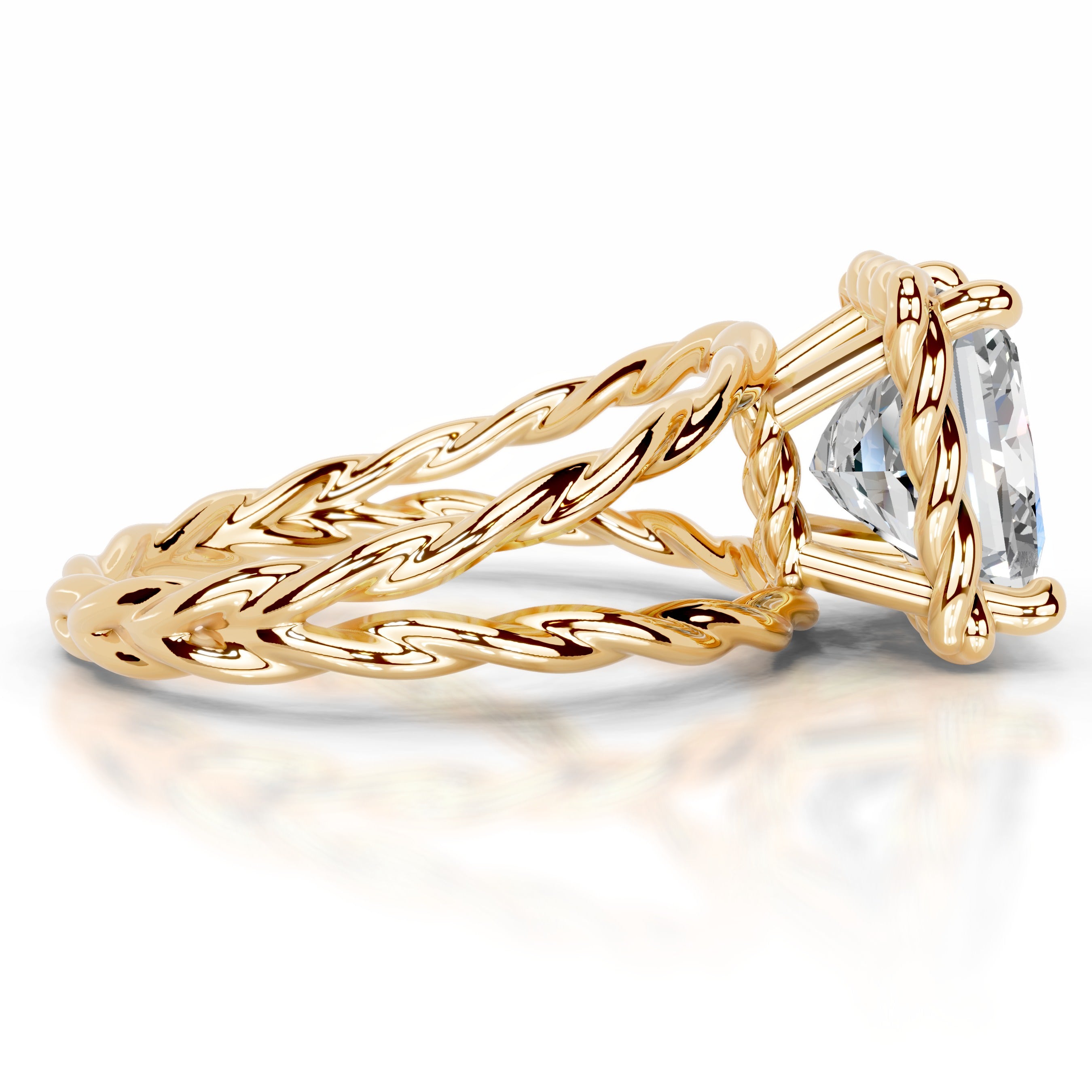 Yul Moissanite Ring - 18K Yellow Gold