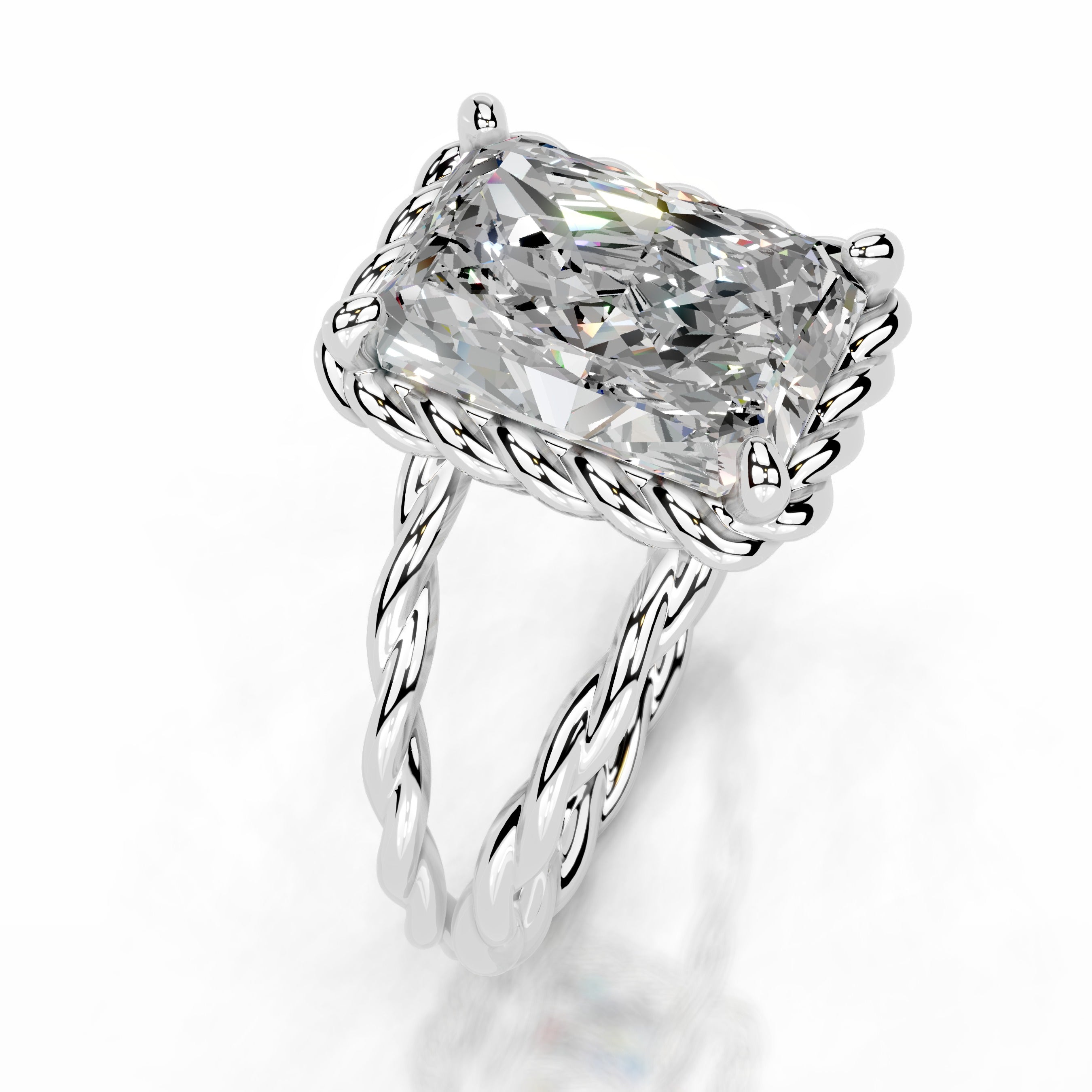 Yul Moissanite Ring - 14K White Gold