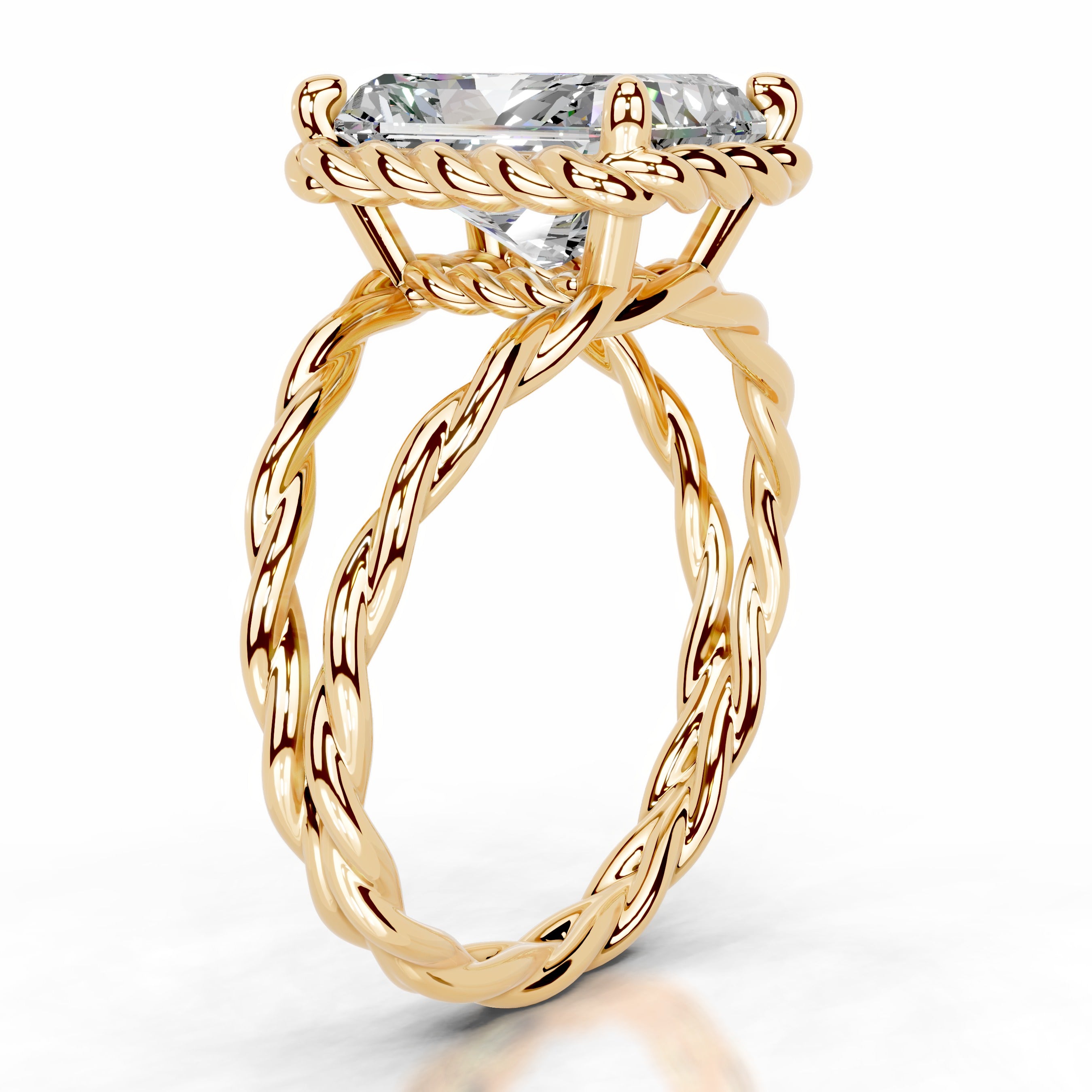 Yul Moissanite Ring - 18K Yellow Gold