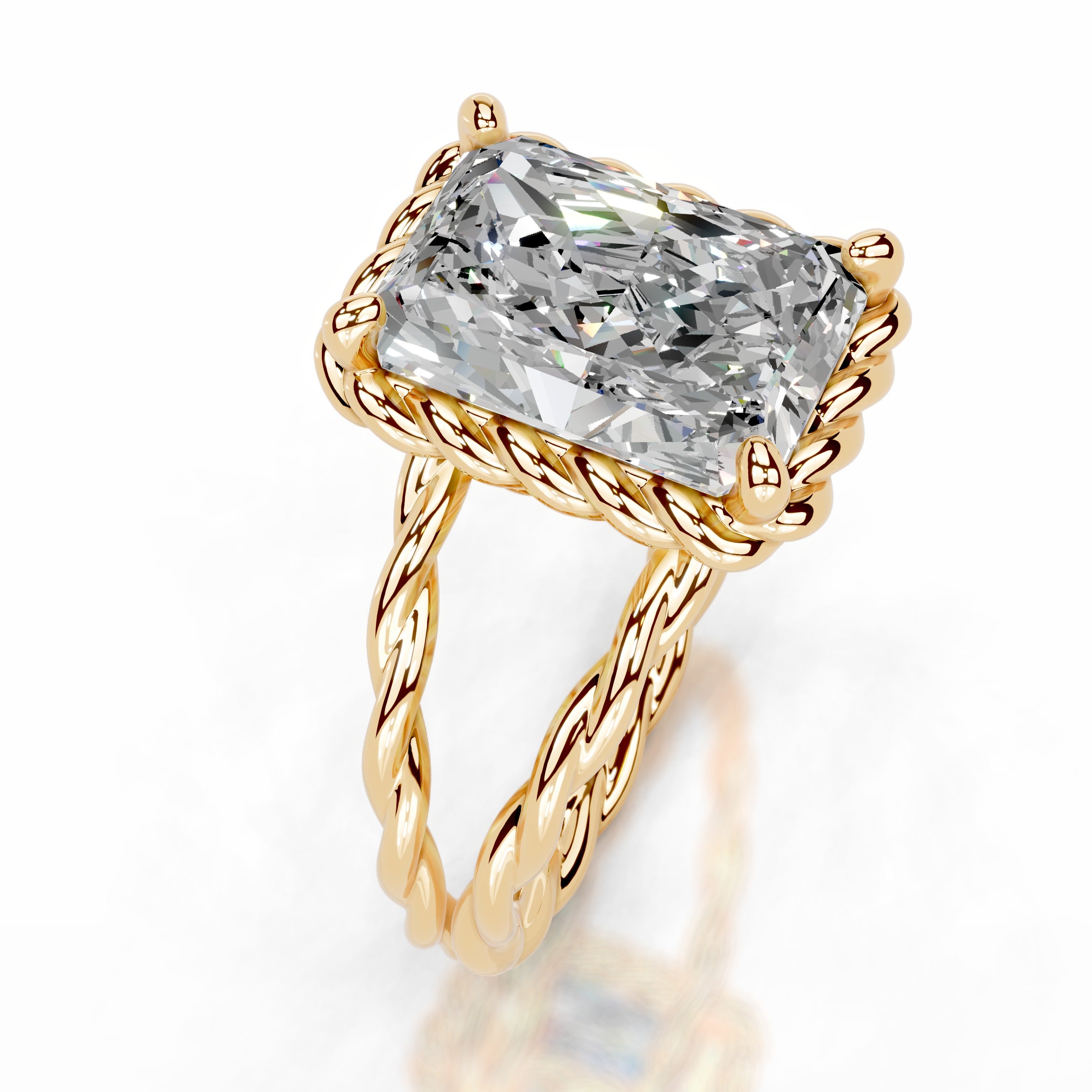 Yul Moissanite Ring - 18K Yellow Gold