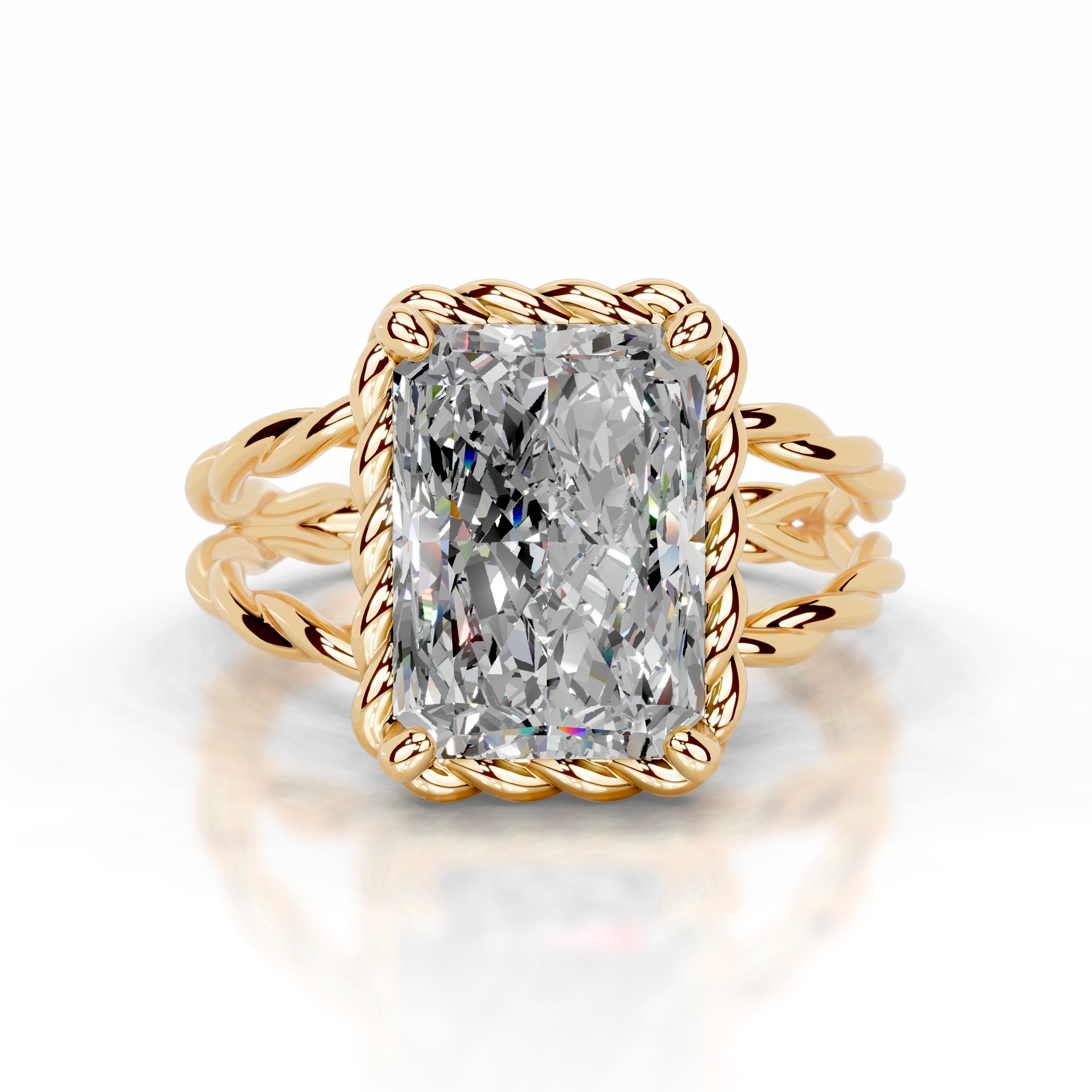 Yul Moissanite Ring - 18K Yellow Gold