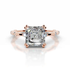 Wilma Moissanite & Diamonds Ring - 14K Rose Gold