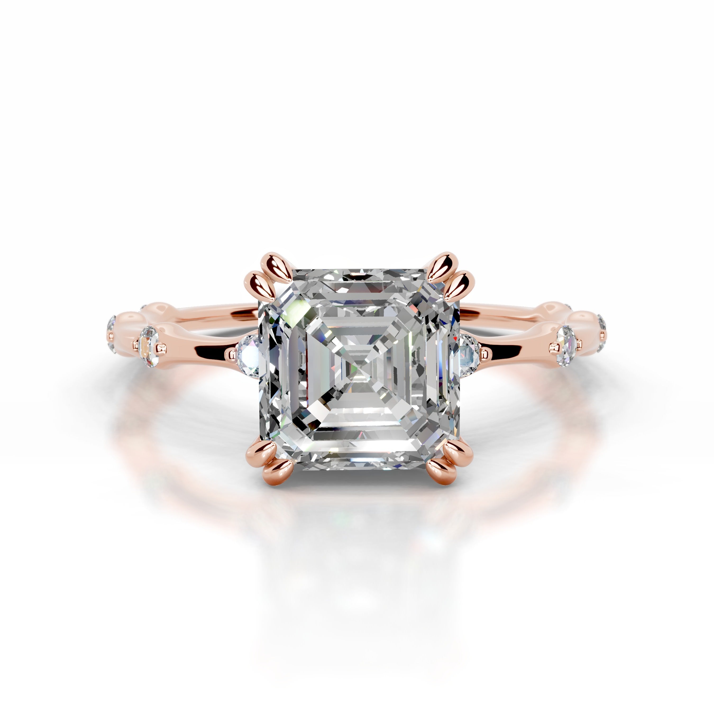 Wilma Moissanite & Diamonds Ring - 14K Rose Gold