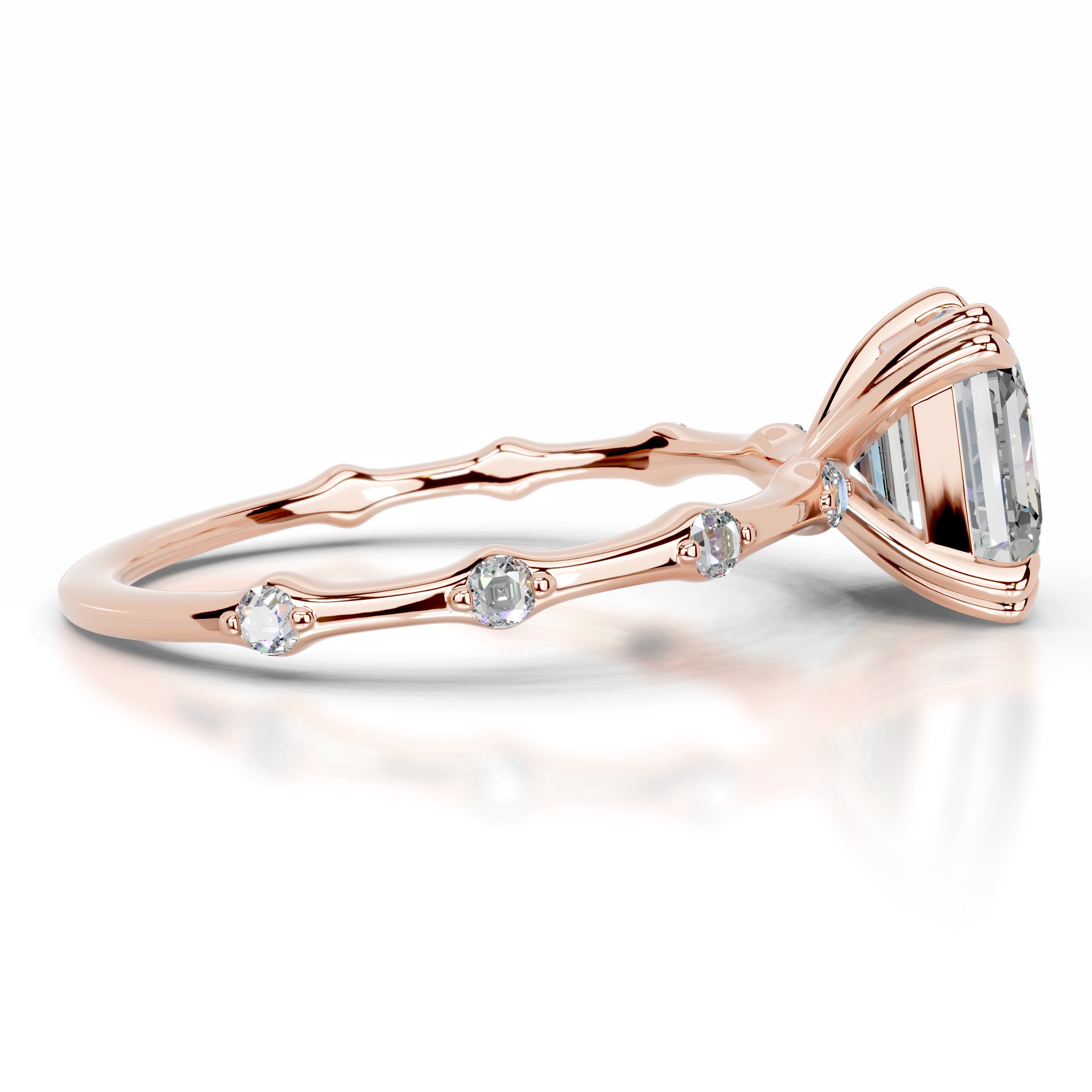 Wilma Moissanite & Diamonds Ring - 14K Rose Gold