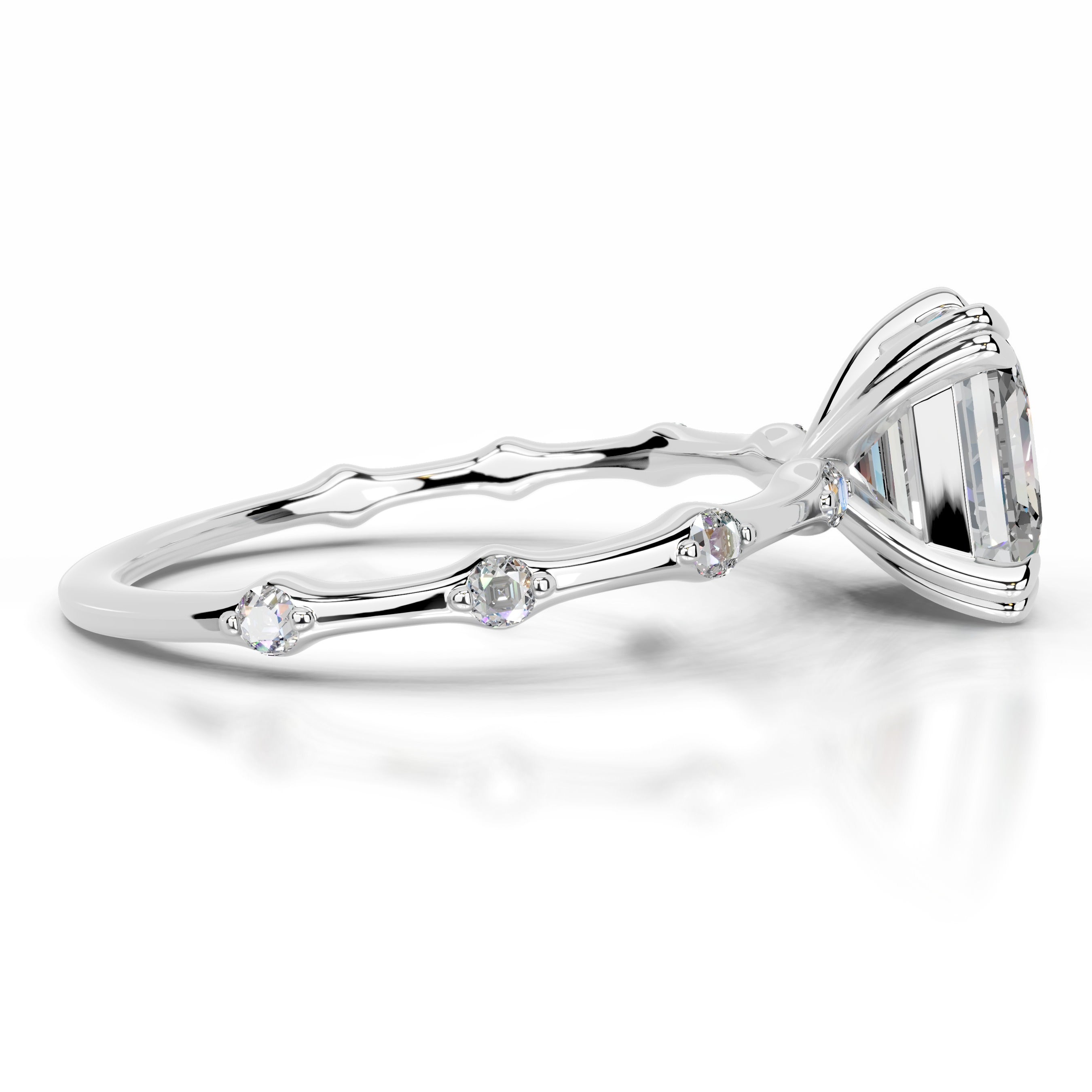 Wilma Moissanite & Diamonds Ring - 14K White Gold