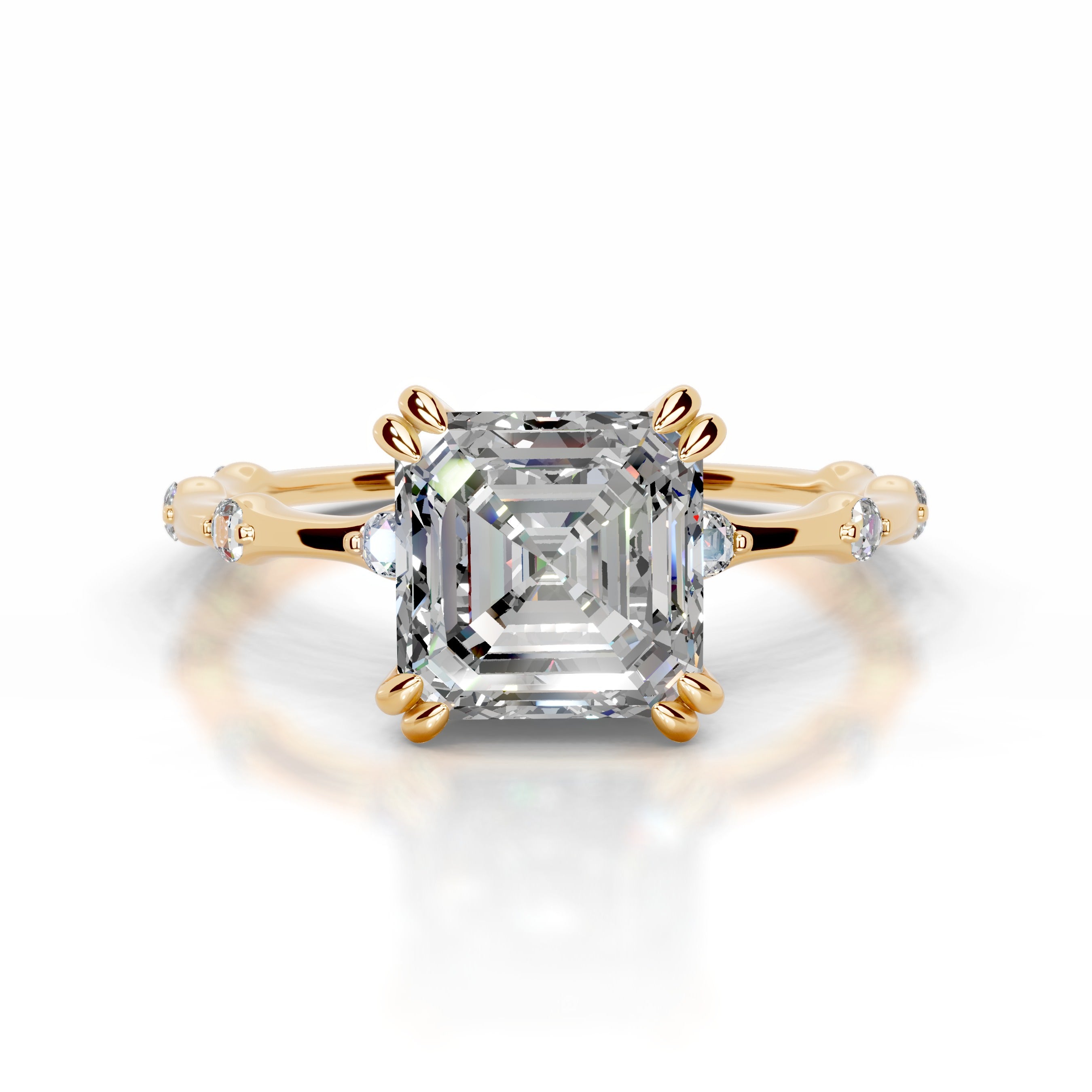 Wilma Moissanite & Diamonds Ring - 18K Yellow Gold