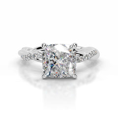 Crystal Moissanite & Diamonds Ring - Platinum