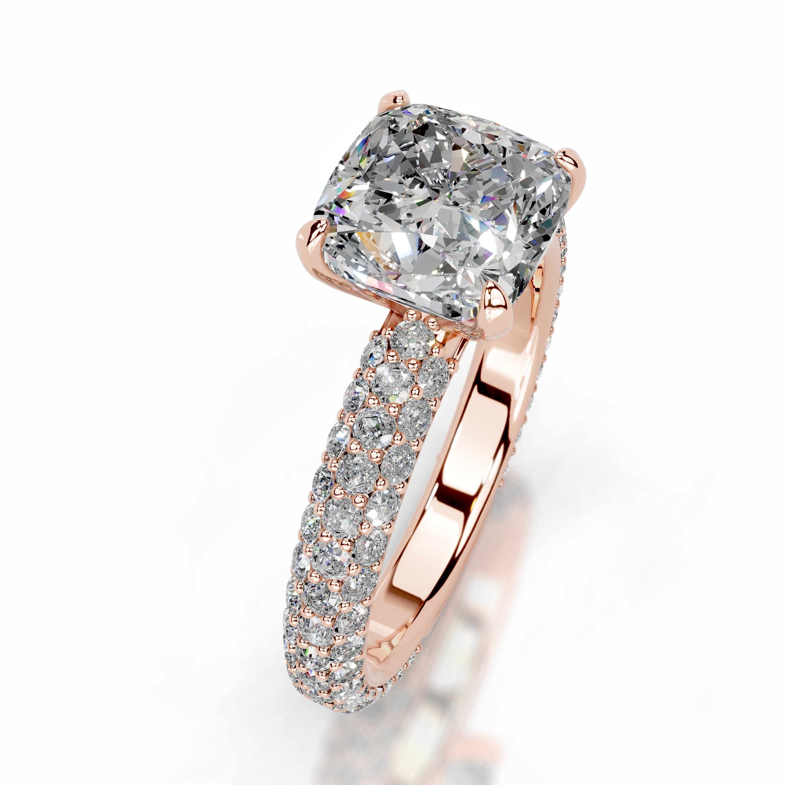 Charlotte Moissanite & Diamonds Ring - 14K Rose Gold