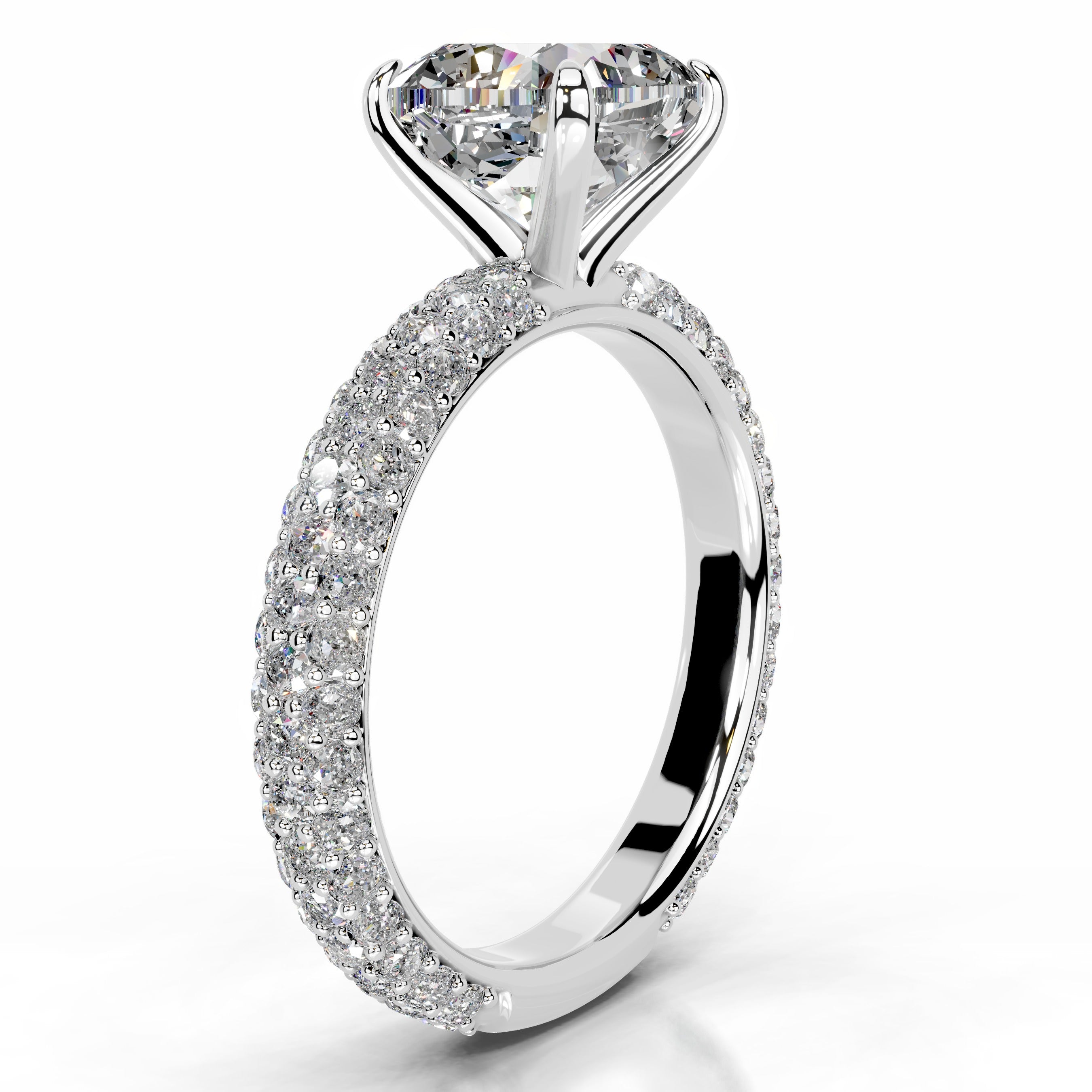 Charlotte Moissanite & Diamonds Ring - 14K White Gold