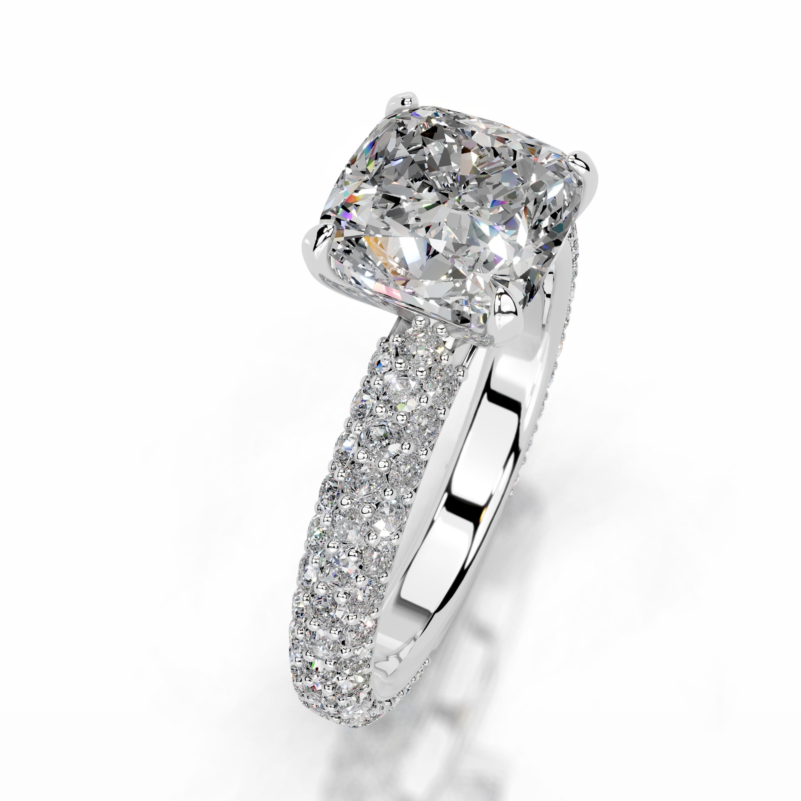 Charlotte Moissanite & Diamonds Ring - 14K White Gold