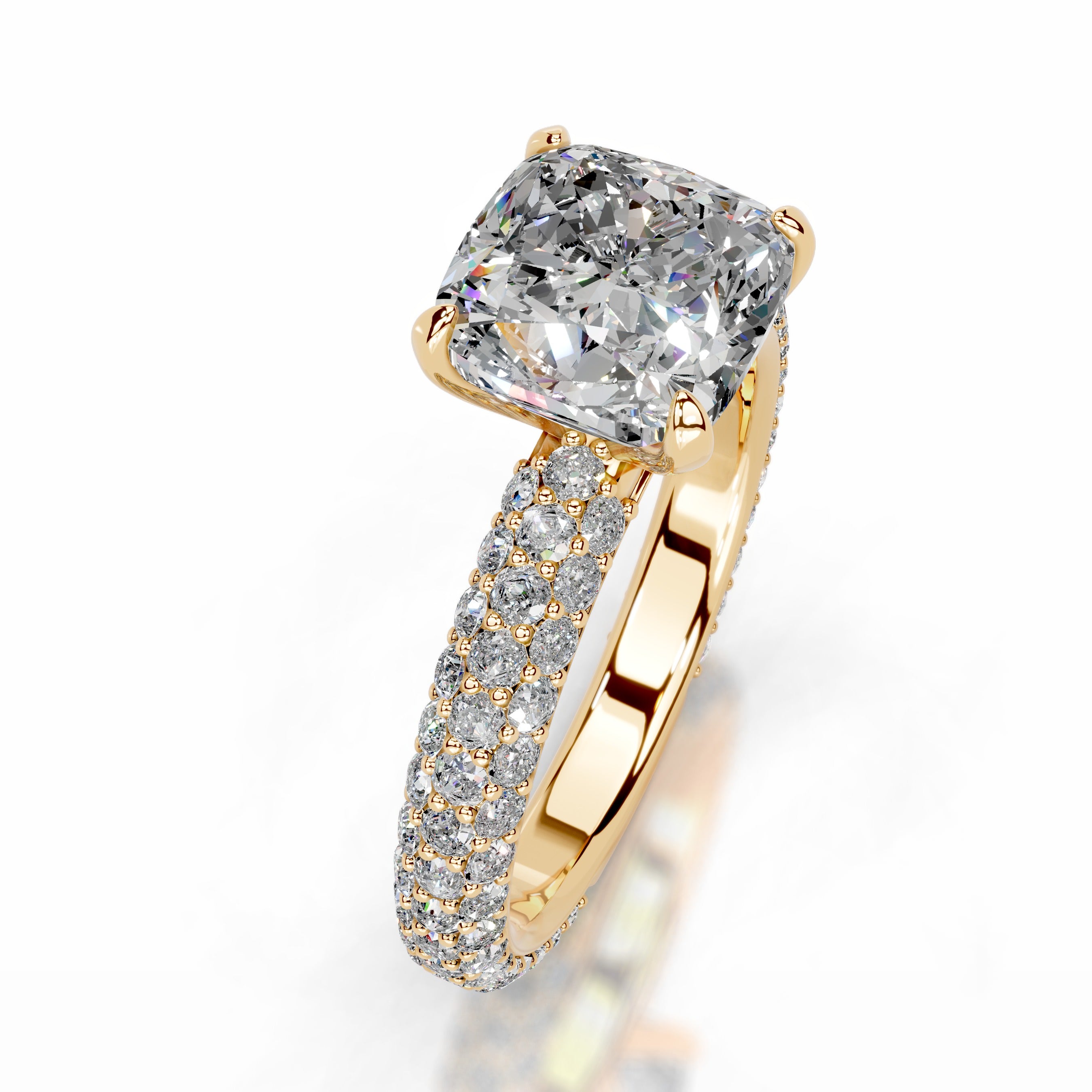 Charlotte Moissanite & Diamonds Ring - 18K Yellow Gold